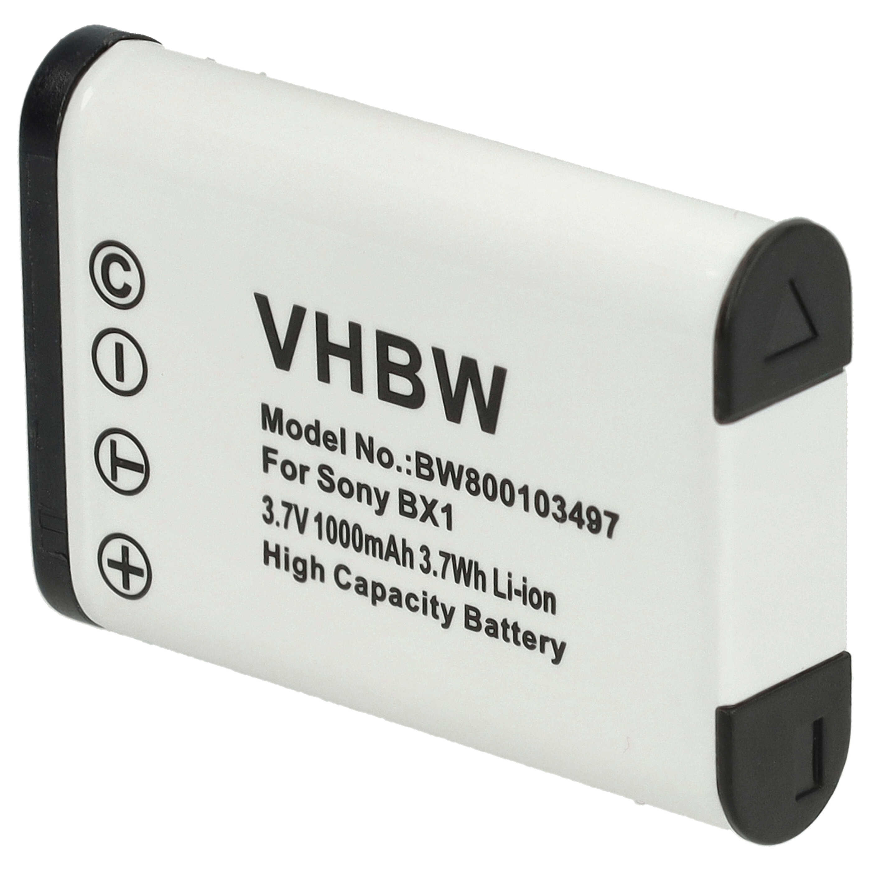 Batterie remplace Sony NP-BX1 pour appareil photo - 1000mAh 3,6V Li-ion