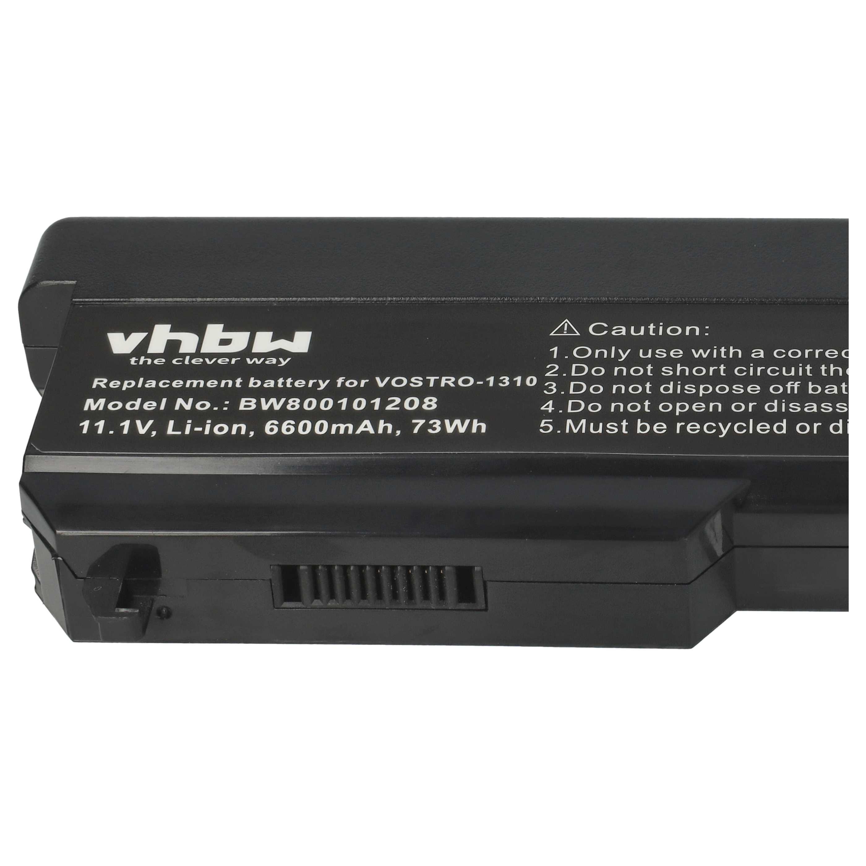 Batteria sostituisce Dell 312-0724, 0K738H, 0N950C, 0N956C, 0N958C per notebook - 6600mAh 11,1V Li-Ion nero