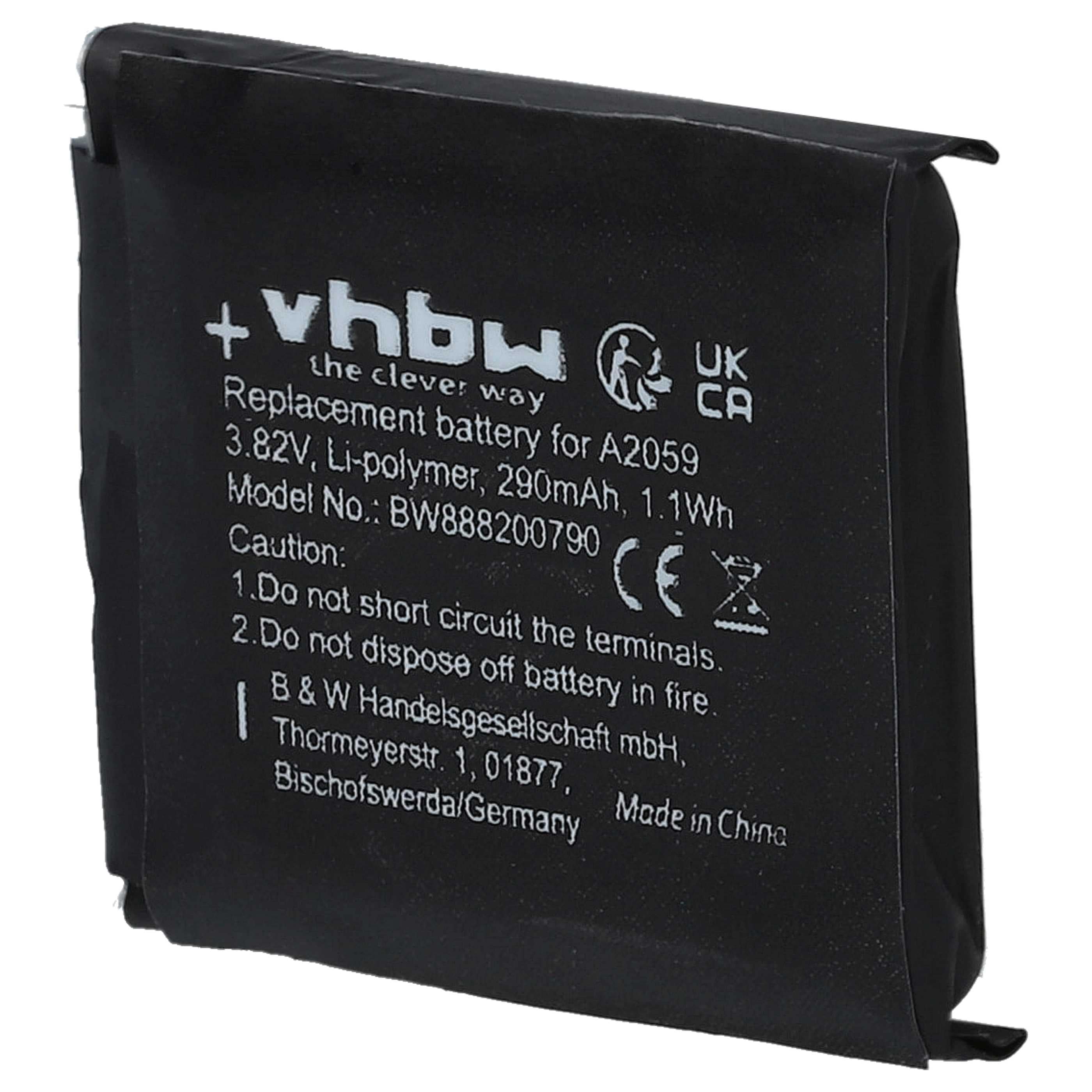 Akku für Apple Watch Serie 4 44mm, A1976 Smartwatch ersetzt A2059 - 290mAh 3,82V Li-Polymer