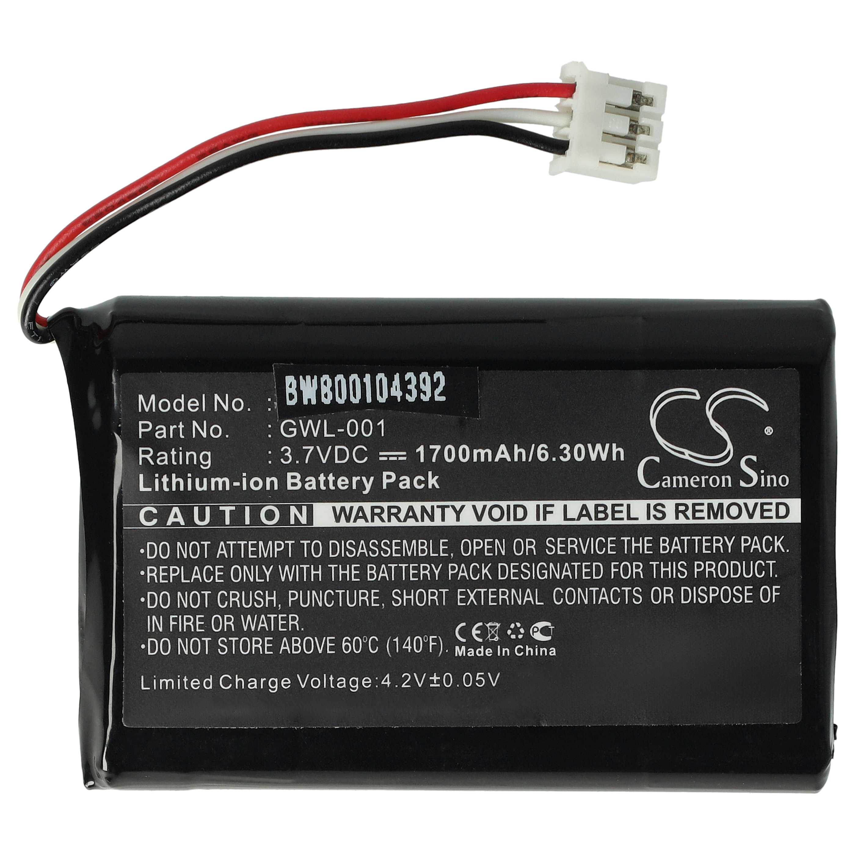 Batería reemplaza Wacom GWL-001 para tablet, Pad Wacom - 1700 mAh 3,7 V Li-Ion