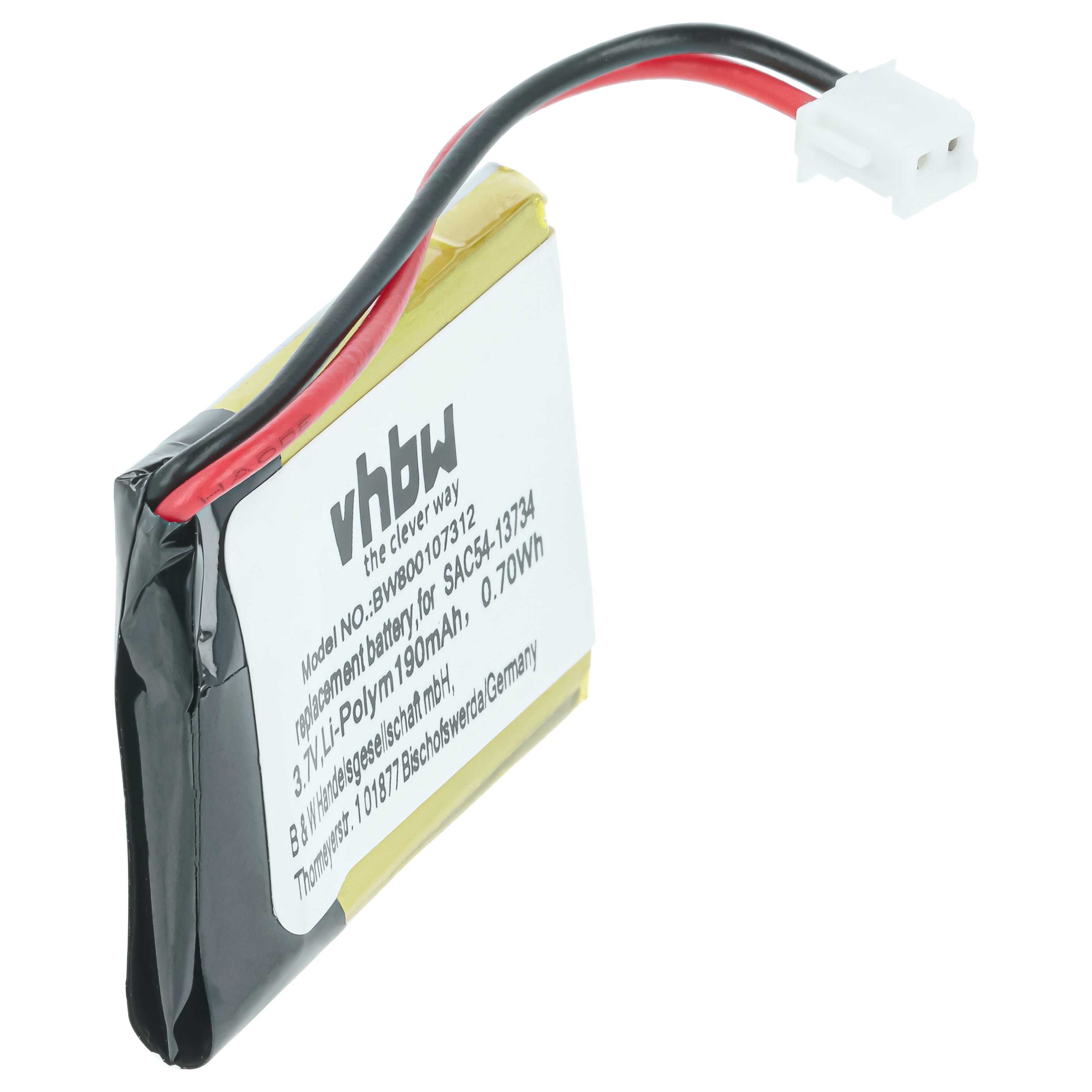 Batteria collare per collare per cani sostituisce Sportdog SAC54-13734 - 190mAh 3,7V Li-Poly