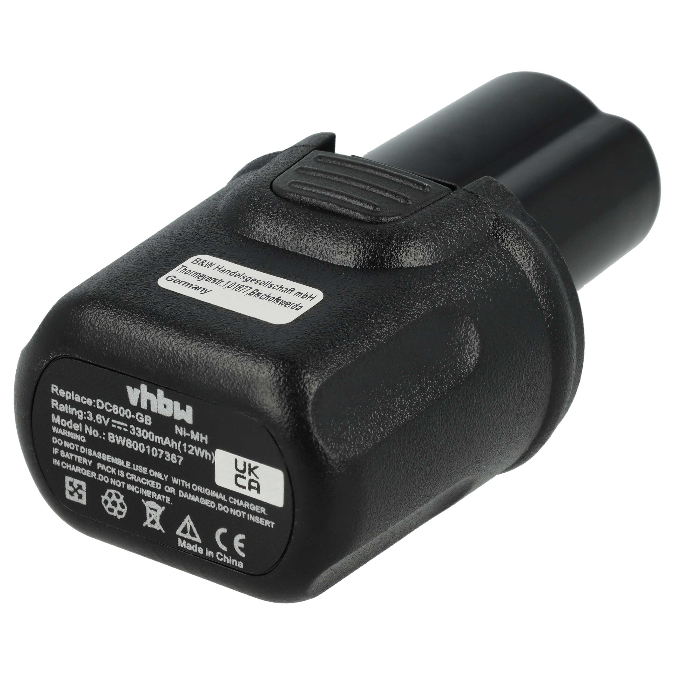 Batteria sostituisce Dewalt DE9054-XJ, DE9054 per attrezzo - 3,3Ah 3,6V NiMH