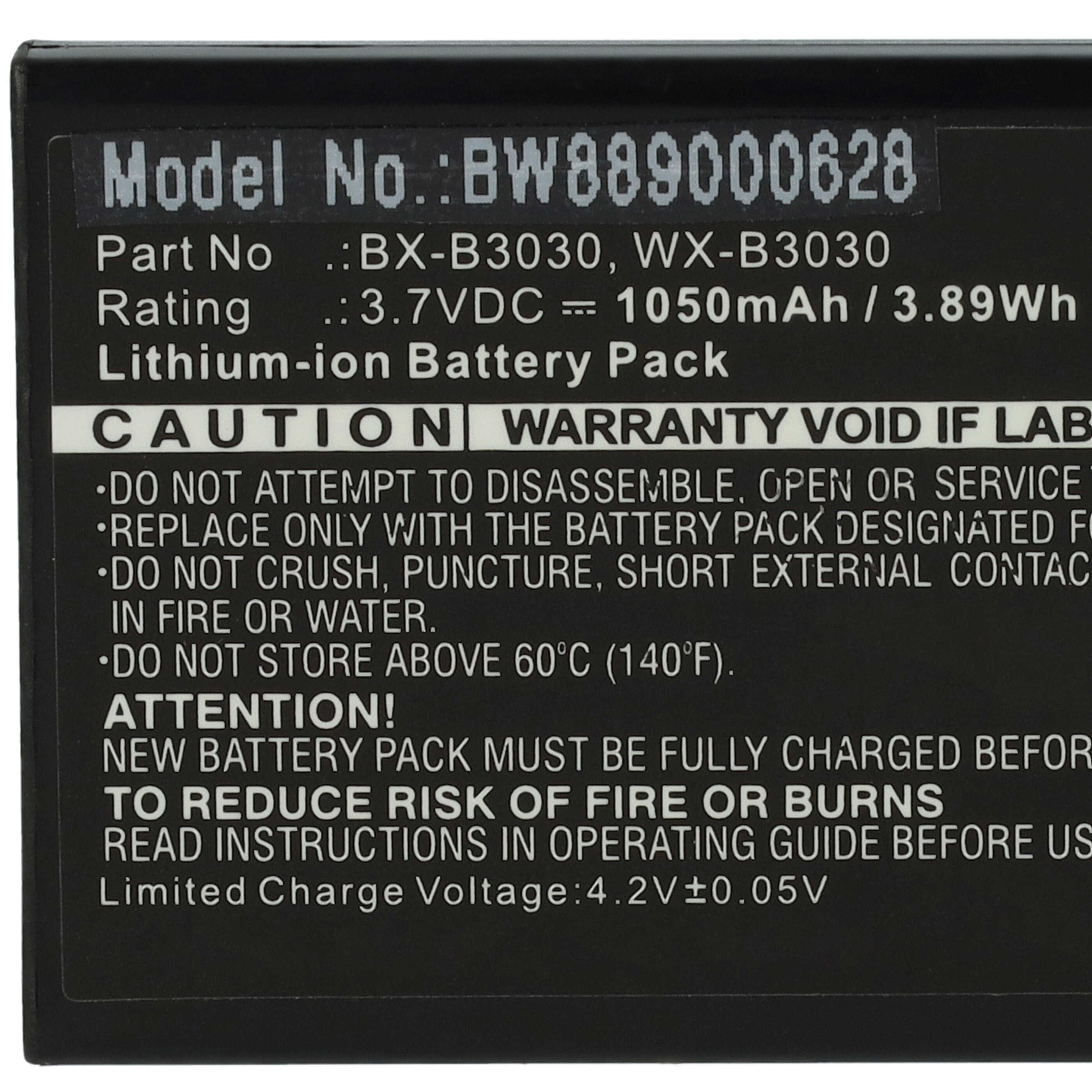 Batterie remplace Listen Technologies LA-365 pour casque audio - 1050mAh 3,7V Li-ion