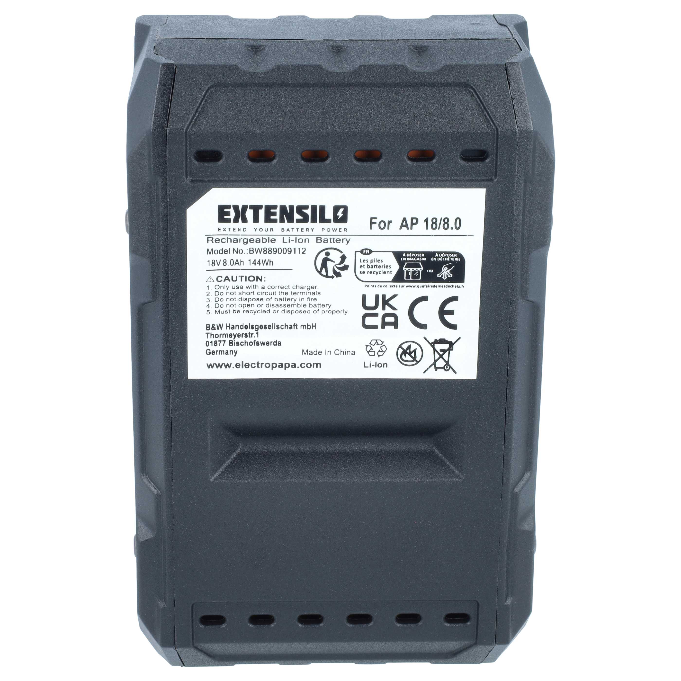 Akku 18V passend für Flex AP18/8.0 - 8Ah, Li-Ion