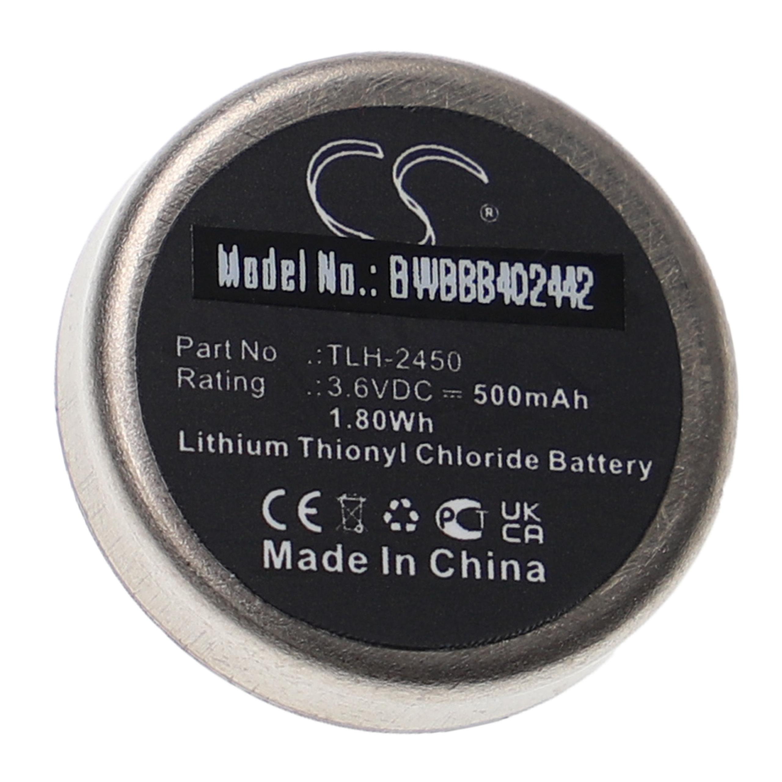 Laser Battery Replacement for Testo TLH-2450 - 500mAh 3.6V Li-SOCl2