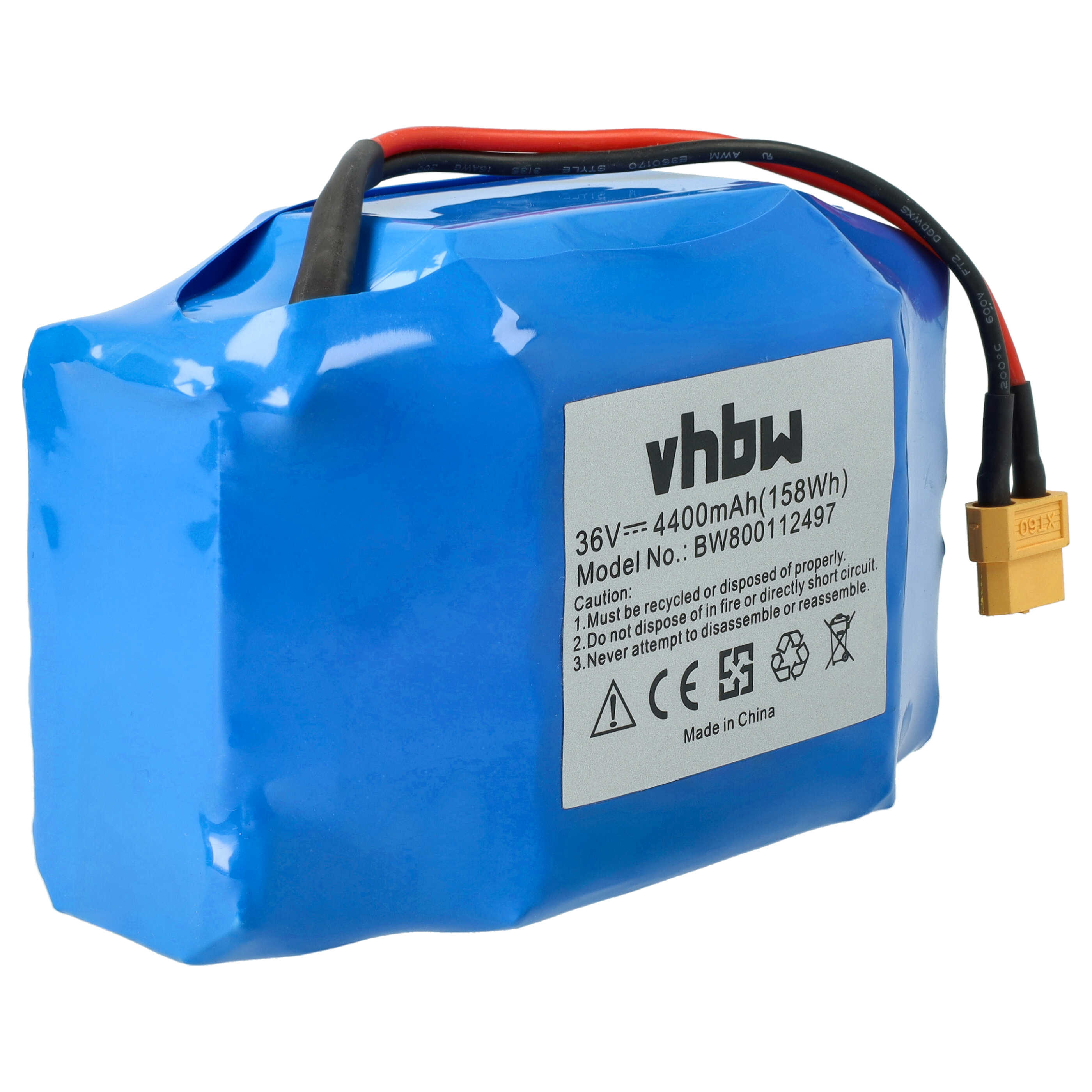 Batteria sostituisce Bluewheel 10IXR19/65-2, HPK-11 per hoverboard E-Board - 4400mAh 36V Li-Ion