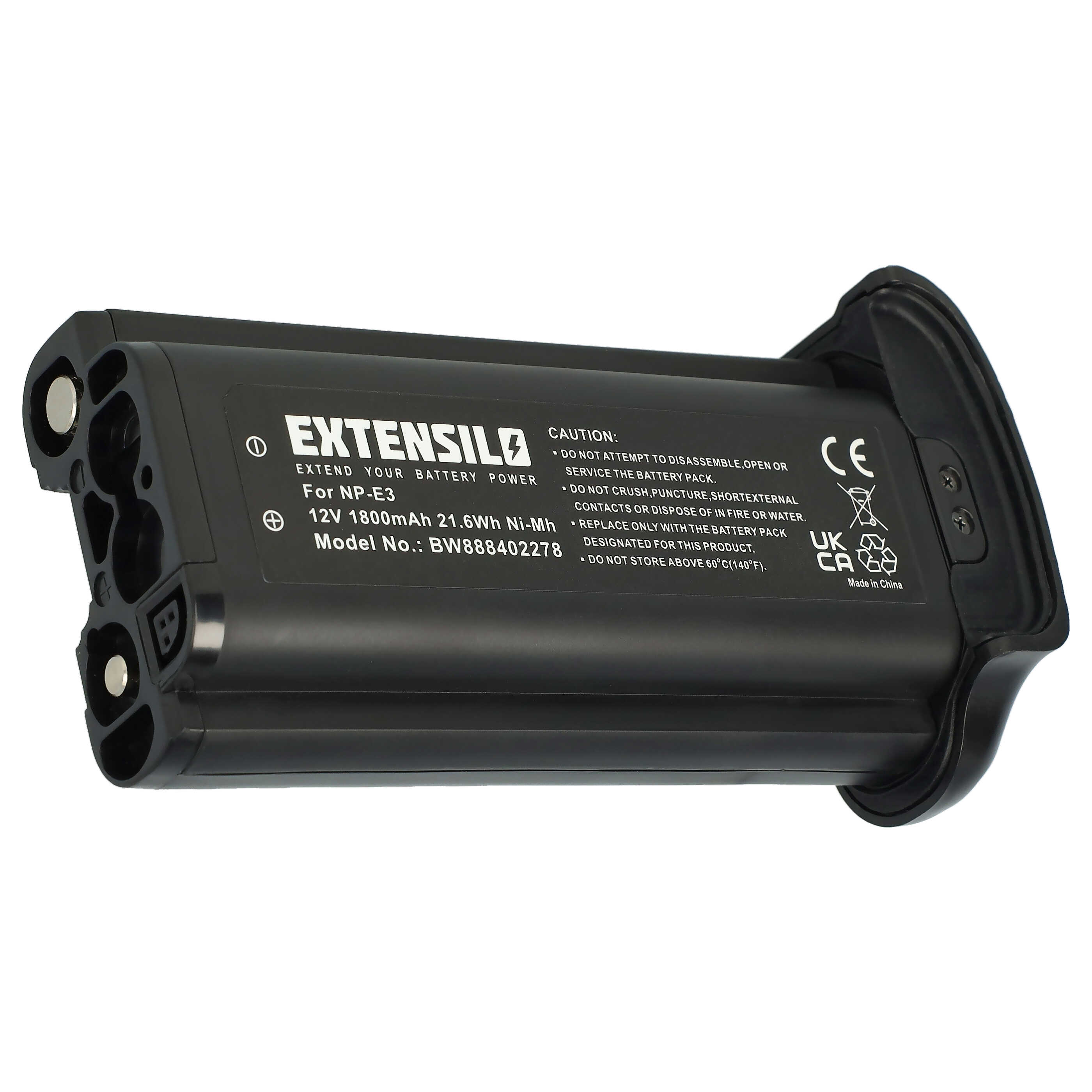 2x Battery replaces Canon 7084A002, 7084A001, NP-E3 - 1800mAh, 12V, NiMH