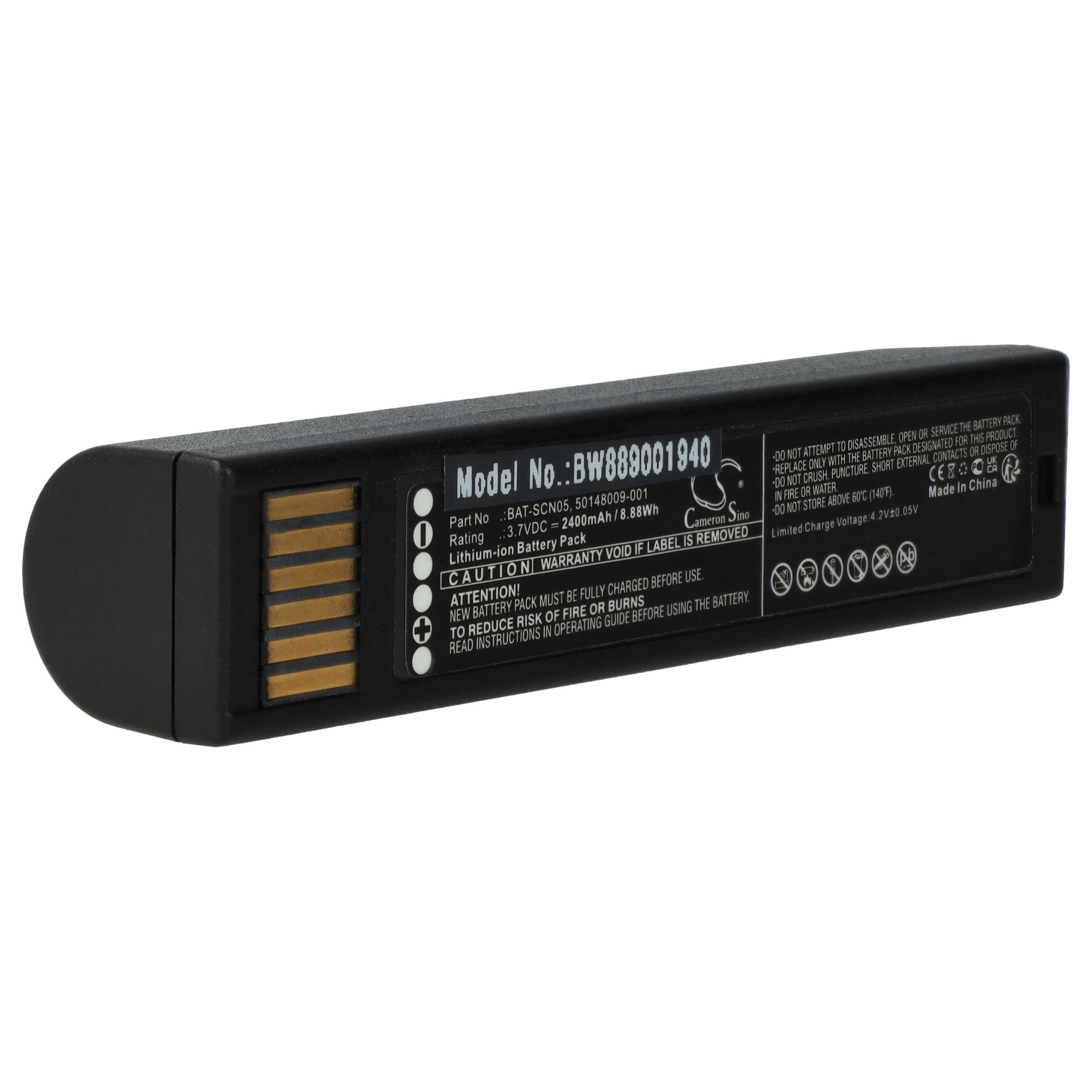 Batteria per lettore di codici a barre, POS sostituisce Honeywell 50148009-001 Honeywell - 2400mAh 3,7V Li-Ion