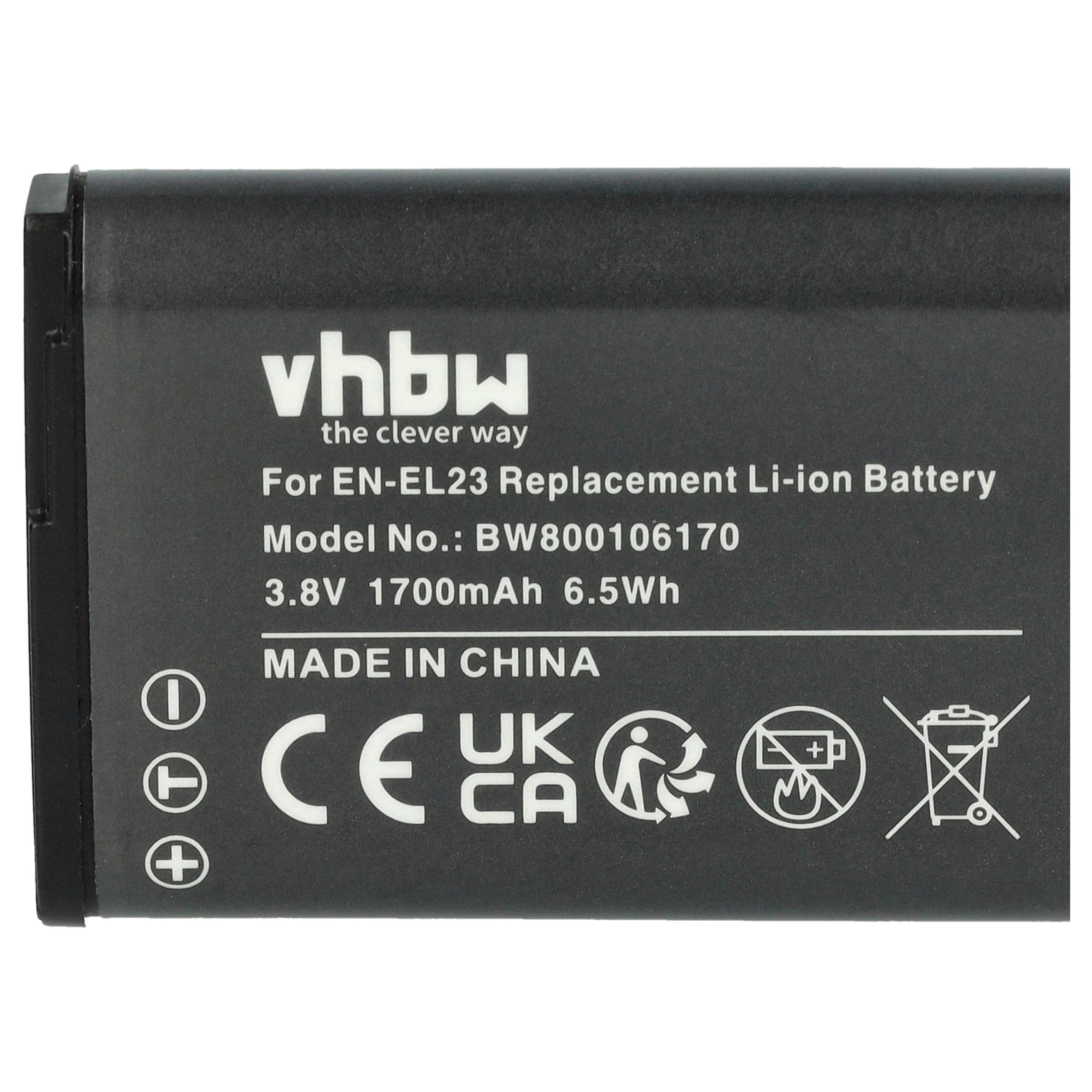 2x Akku für Nikon wie EN-EL23 1700mAh