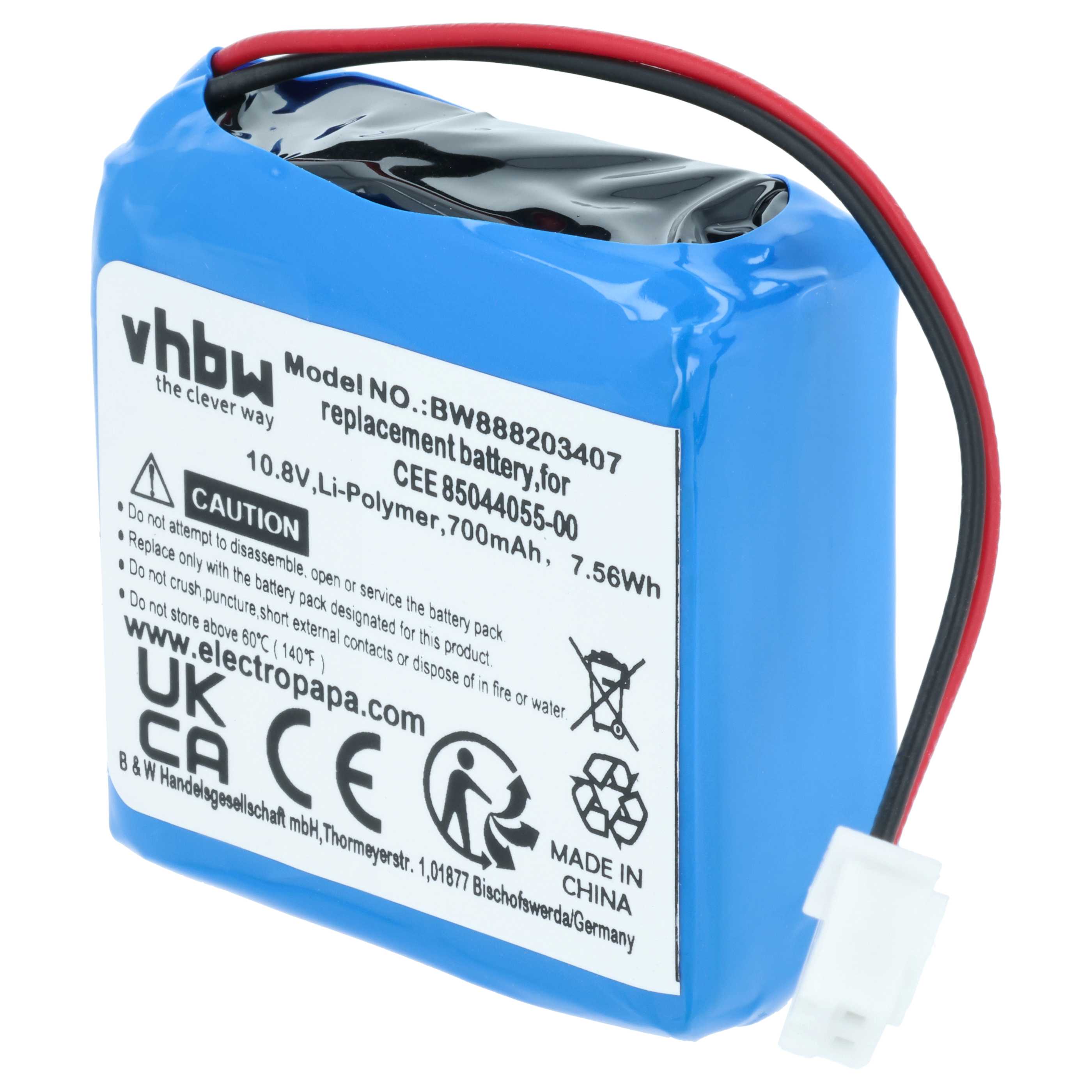 Batería reemplaza CCE 9049-BAT.01, 2258 para comprobador de billetes (700 mAh, 10,8 V, Li-Ion)