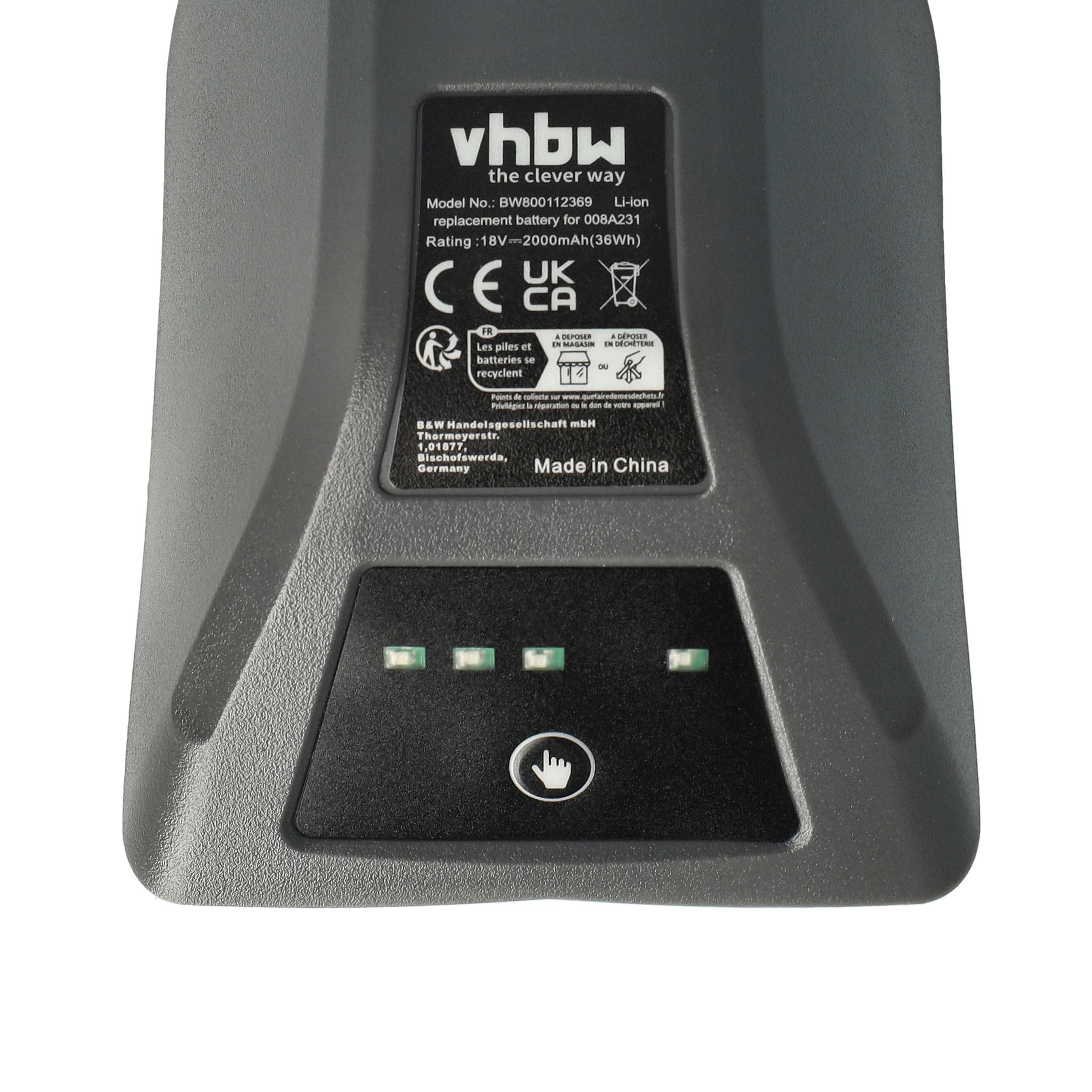 Battery replaces Gardena 008A231 Electric Power Tool - 2000 mAh, 18 V, Li-Ion