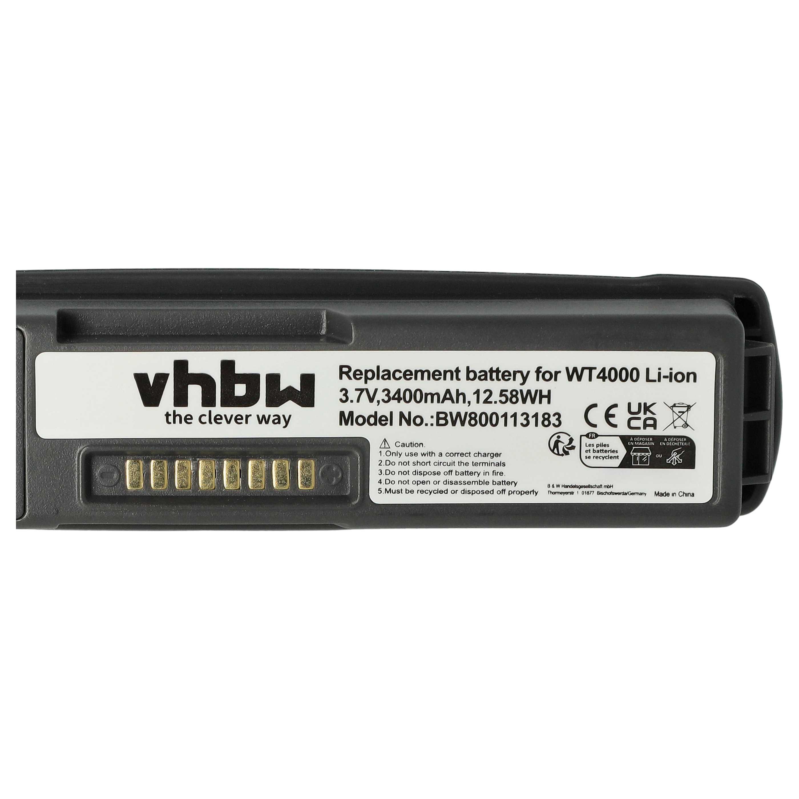 2x Battery replaces Symbol 55-000166-01, 82-90005-03 for Symbol Barcode Scanner POS - 3400 mAh 3.7 V