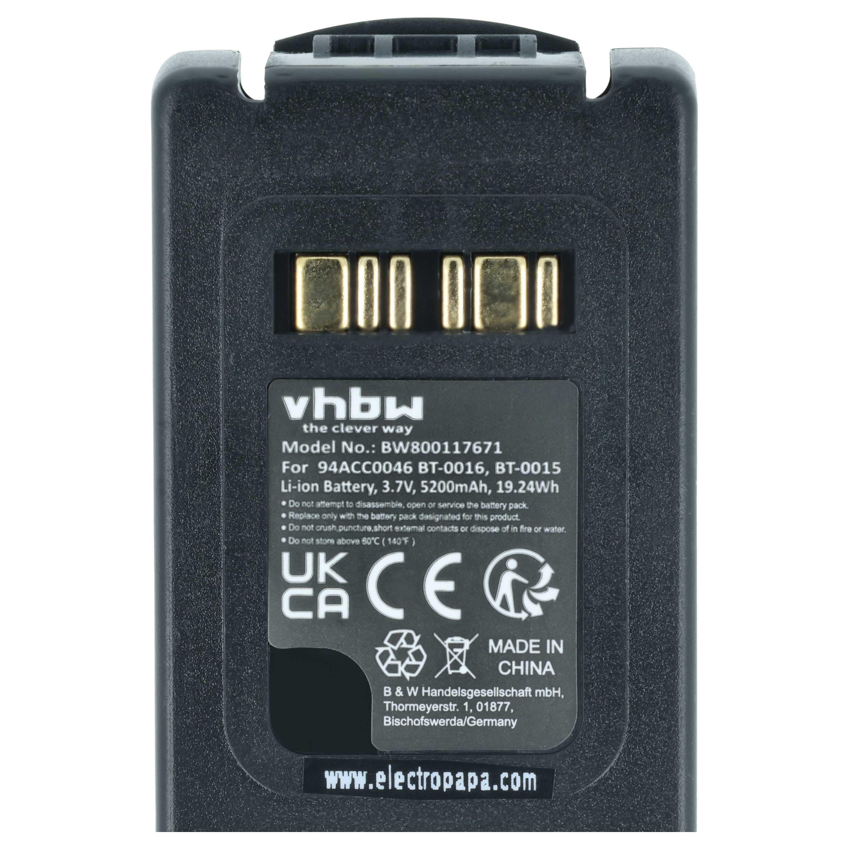 2x Batteries remplace Datalogic 94ACC0048, 94ACC0046 pour scanner de code-barre Datalogic - 5200mAh 3,7V