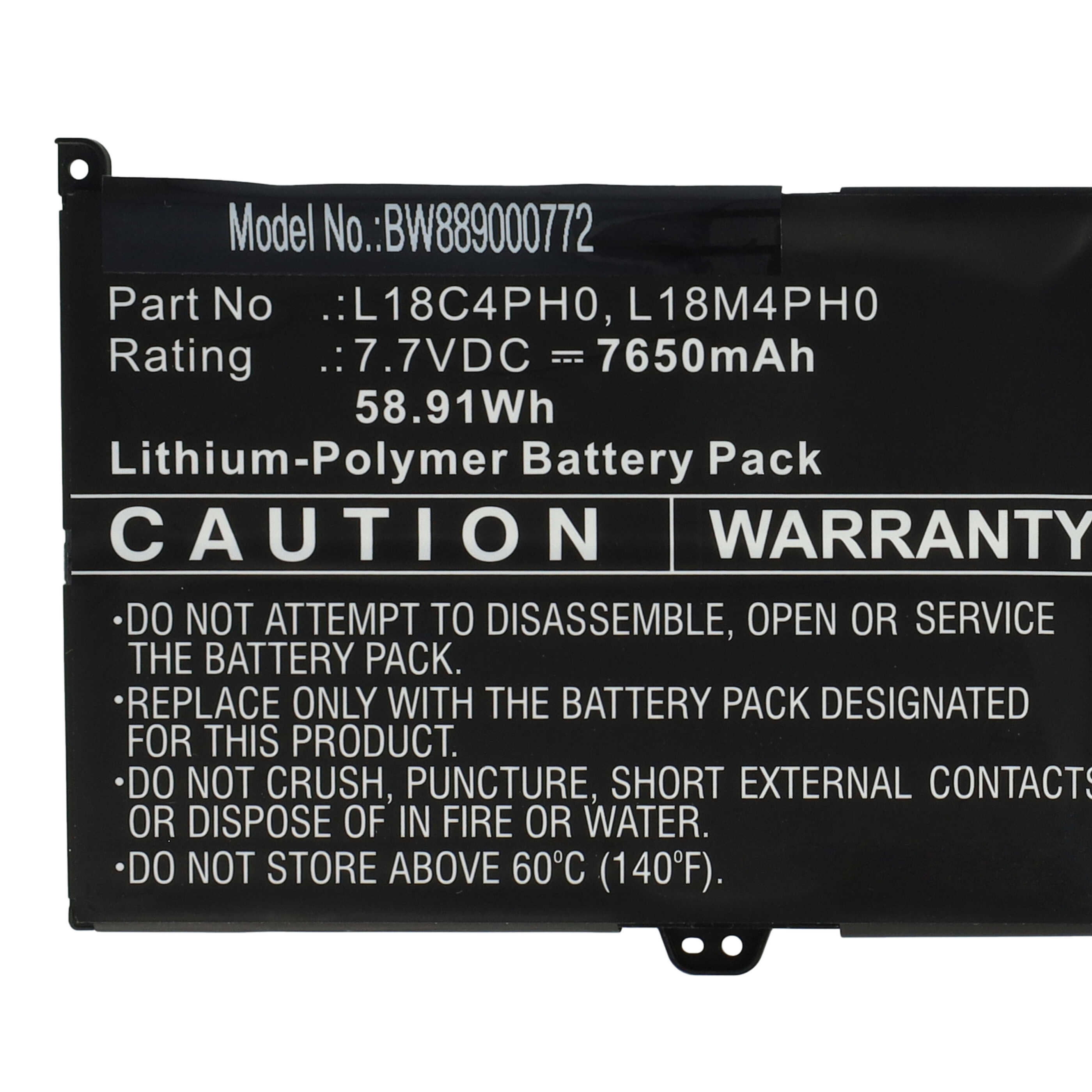 Batteria sostituisce Lenovo 5B10T11585, 5B10T11586, 5B10T11686 per notebook Lenovo - 7650mAh 7,7V Li-Poly