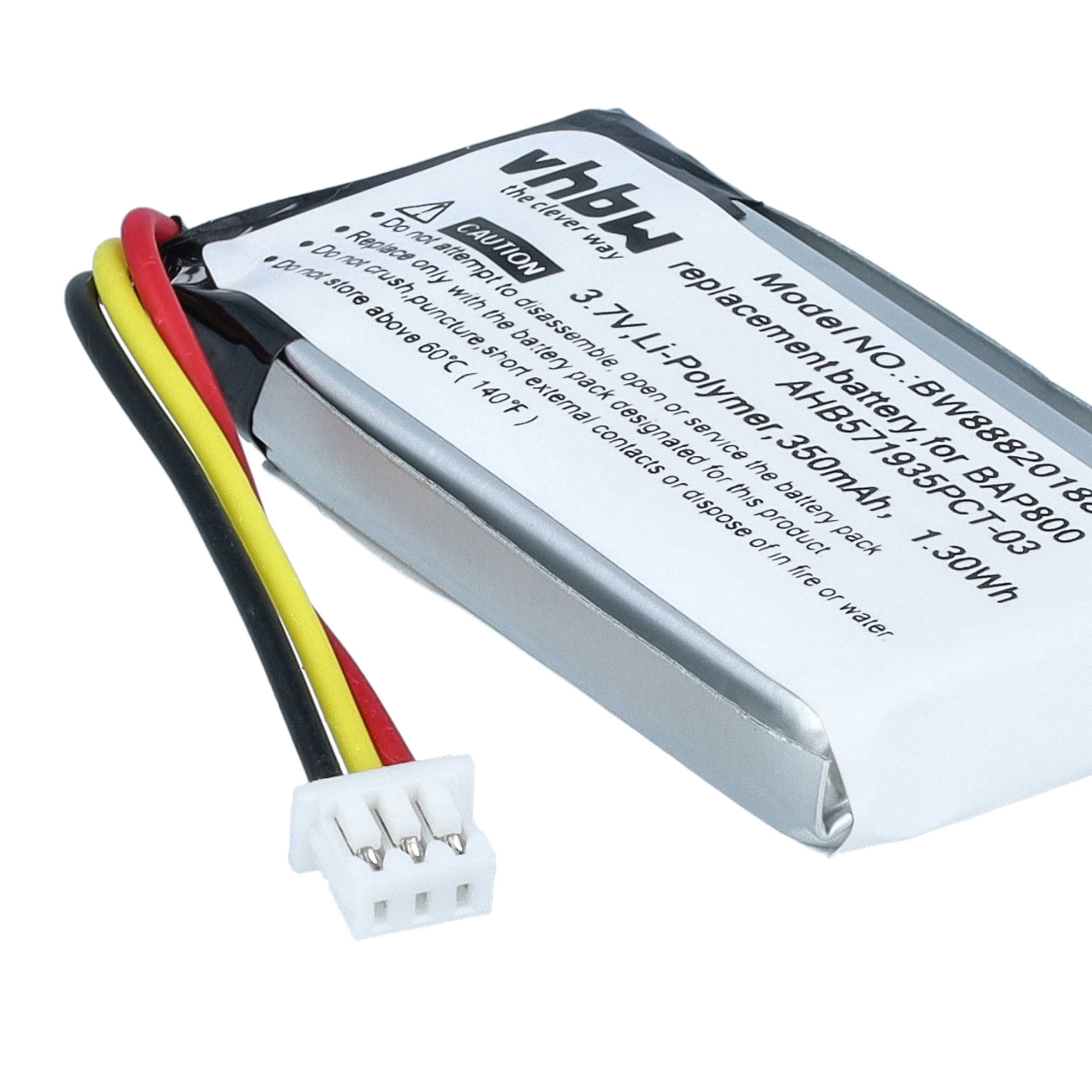 Stereo Amp Battery replaces Sennheiser AHB571935PCT-03, BAP 800, 586477, 573695 - 350 mAh 3.7 V Li-polymer