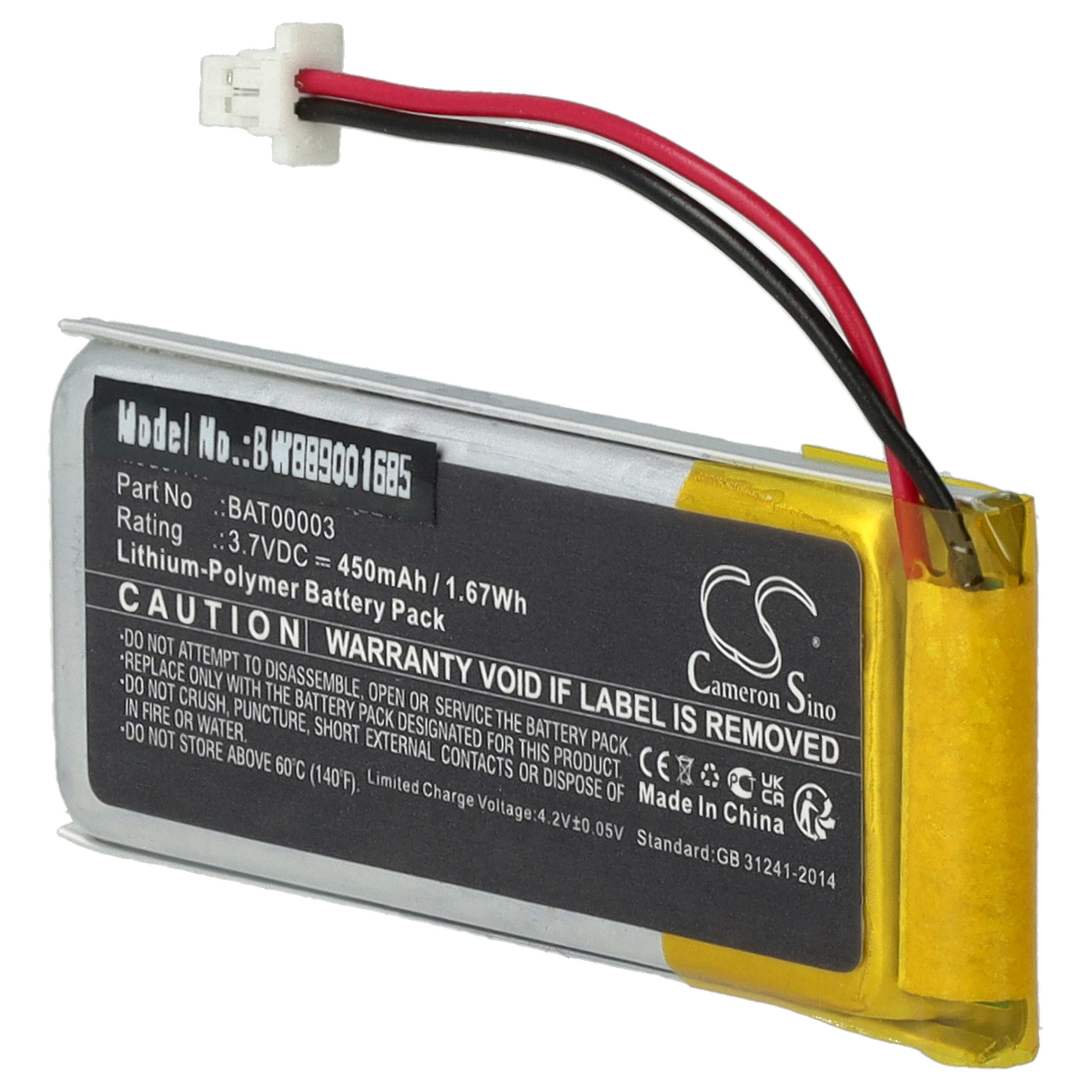 Akumulator do słuchawek bezprzewodowych zamiennik Cardo BAT00003 - 450 mAh 3,7 V LiPo