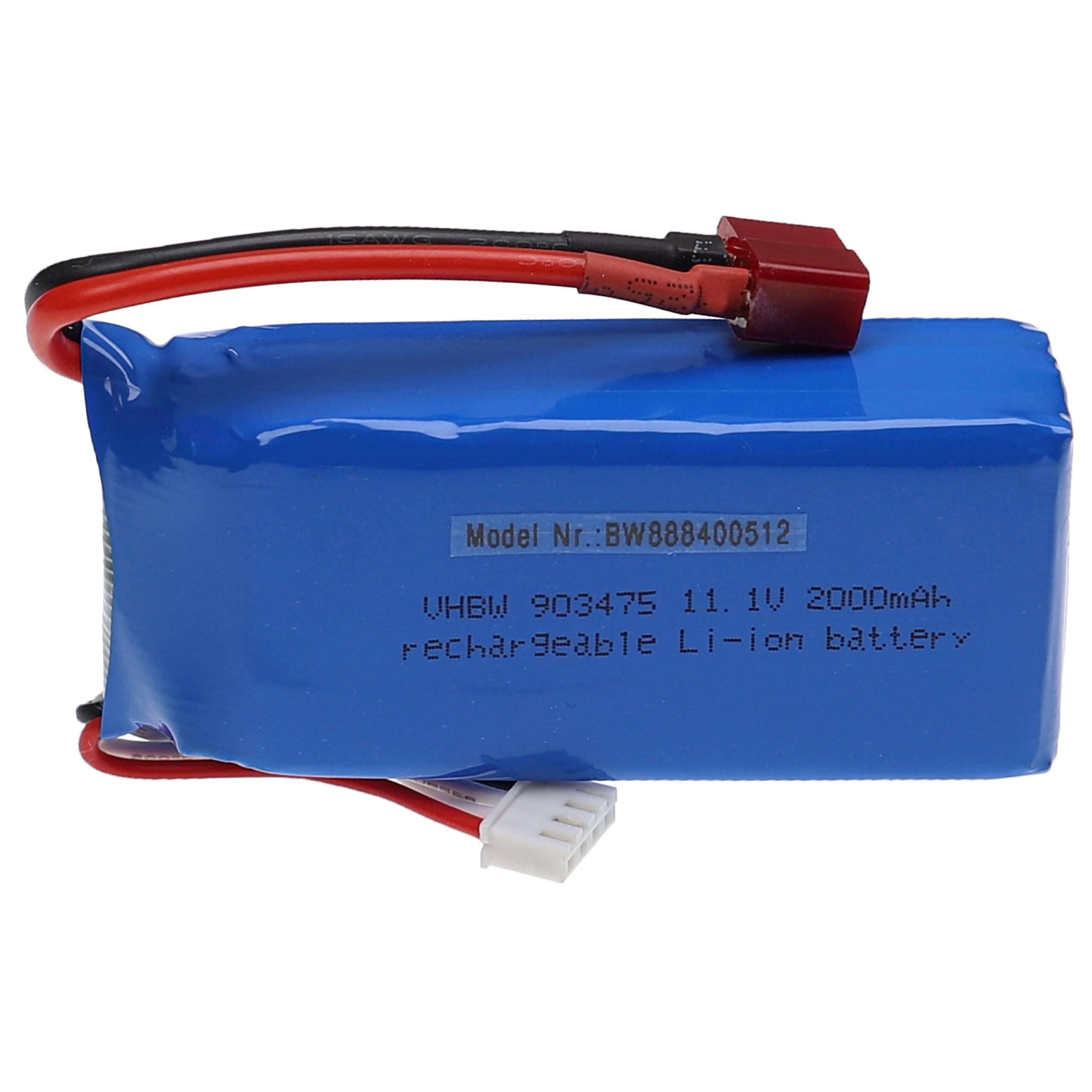 Batterie modèle radio-télécommandé - 2000mAh 11,1V Li-polymère, T-connecteur AWG16