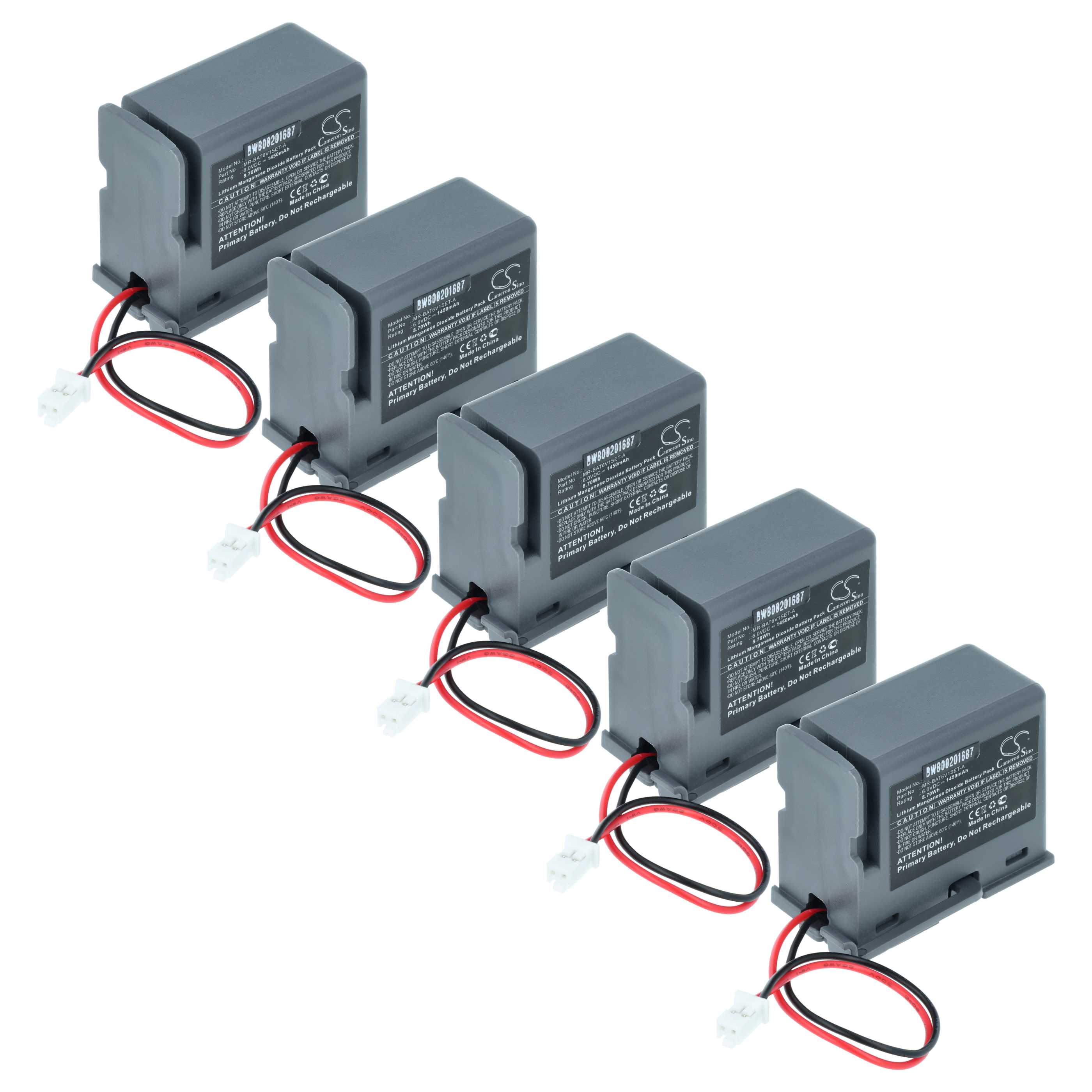 5x Bateria do PLC programowalnego sterownika Mitsubishi MR-BAT6V1SET-A - 1450 mAh 6 V Li-MnO2