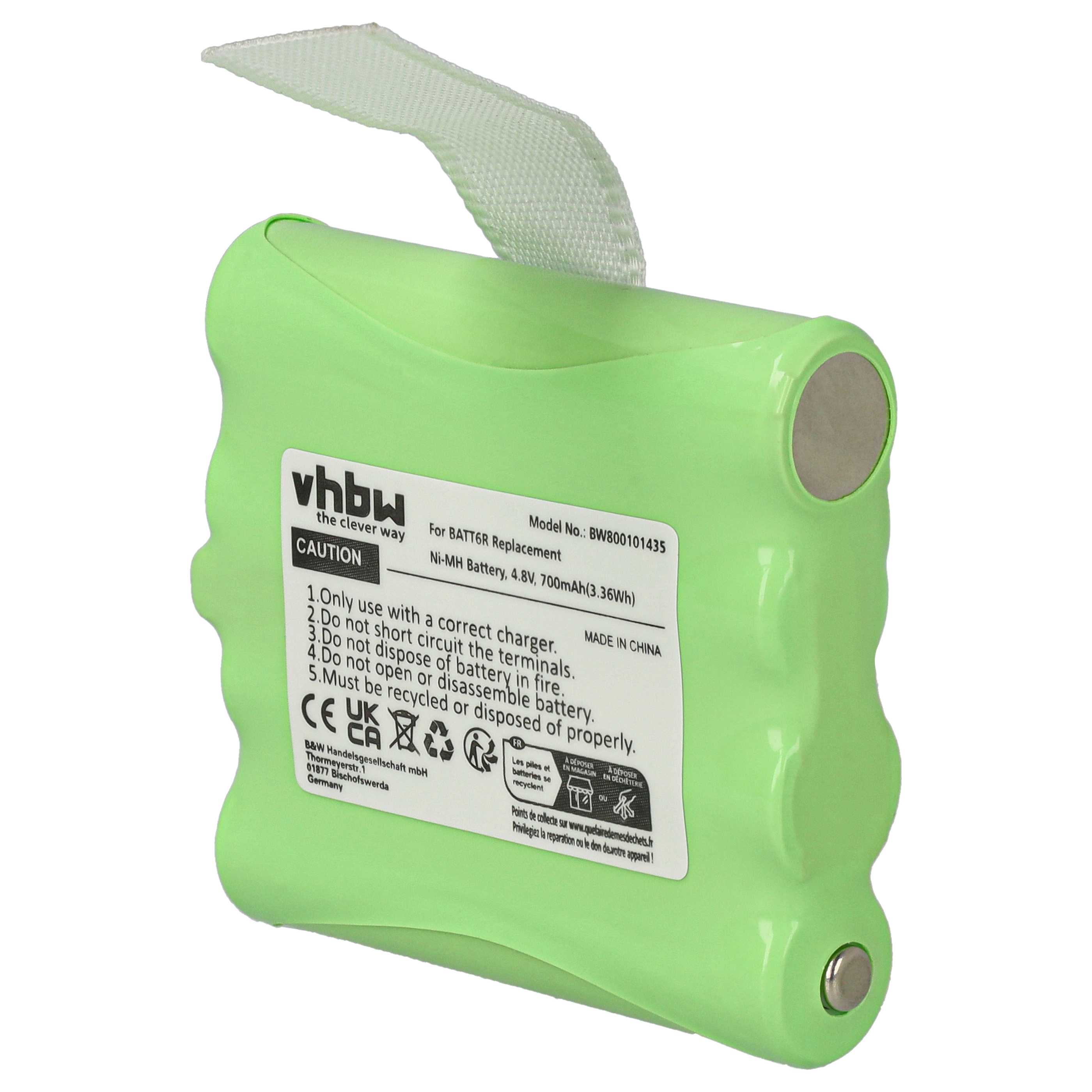 Radio Battery replaces Midland BATT6R, BATT-6R - 700 mAh 4.8 V NiMH