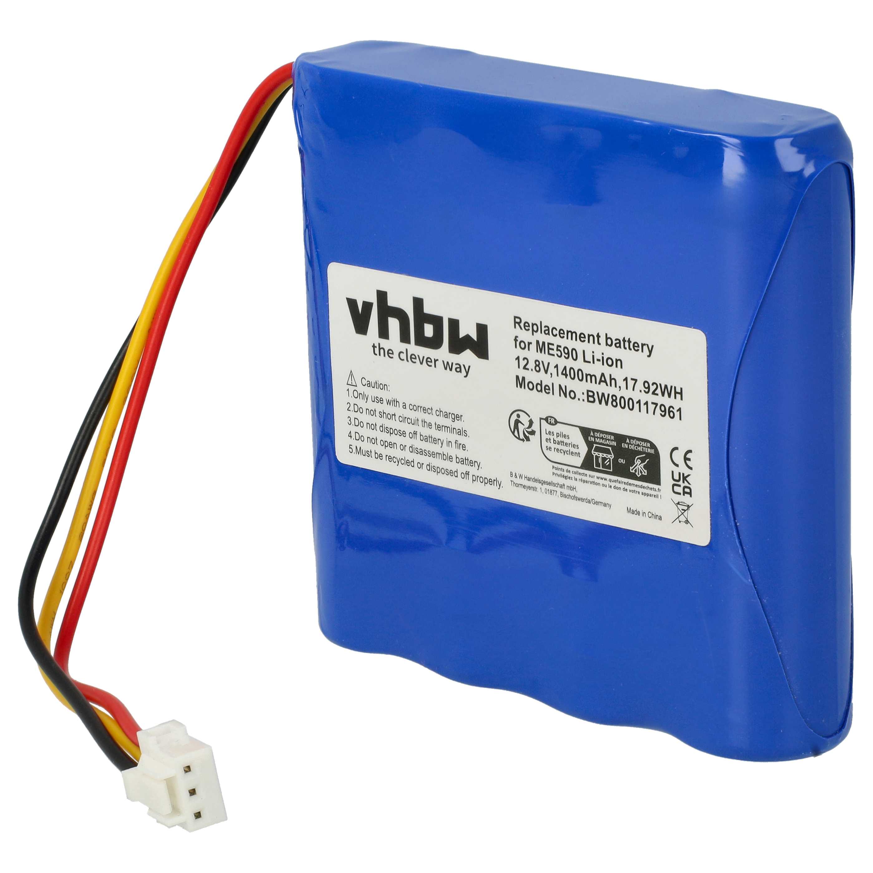 Battery replaces Moneual 12J003633 for Moneual 1400mAh, 12.8V, LiFePO4