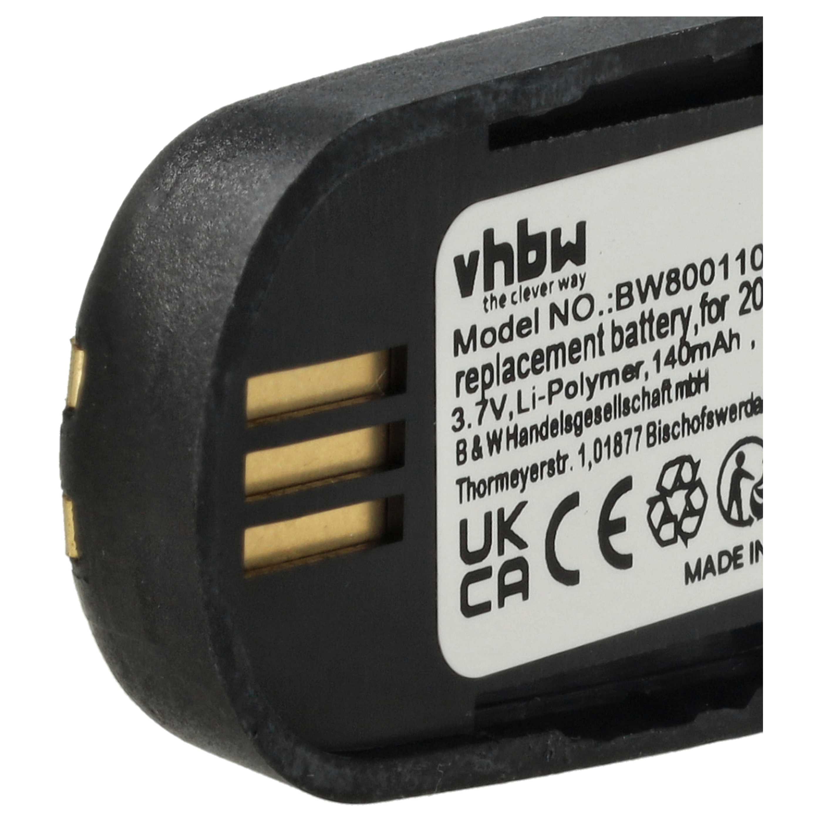 2x Akumulator do słuchawek bezprzewodowych zamiennik Plantronics 204755-01, 82742-01 - 140 mAh 3,7 V LiPo