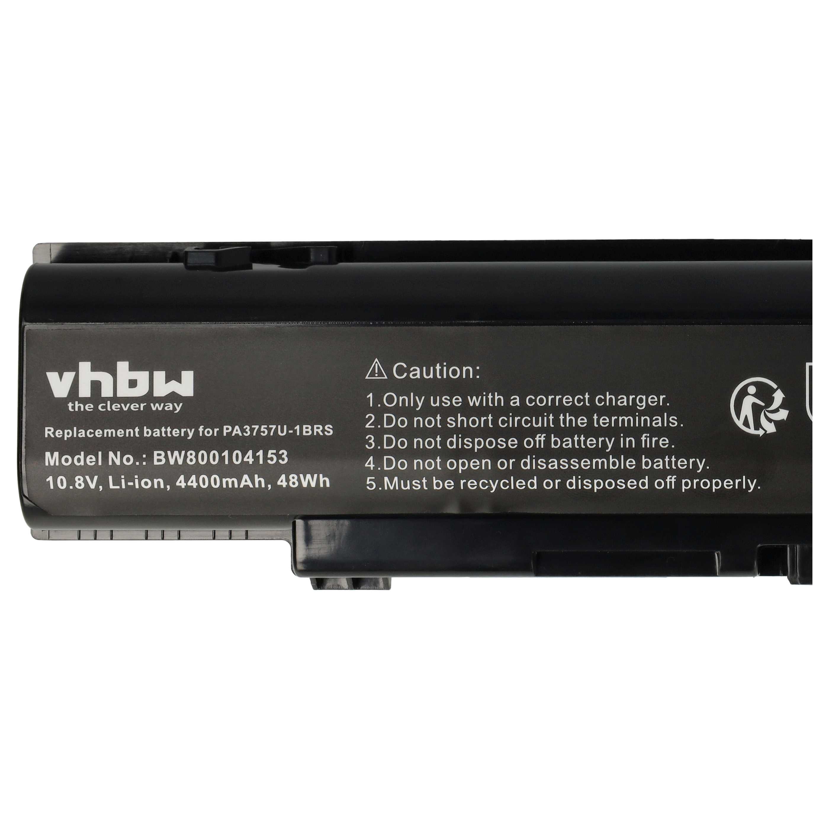 Akumulator do laptopa zamiennik Toshiba PA3757U-1BRS, PABAS213 - 4400 mAh 10,8 V Li-Ion, czarny