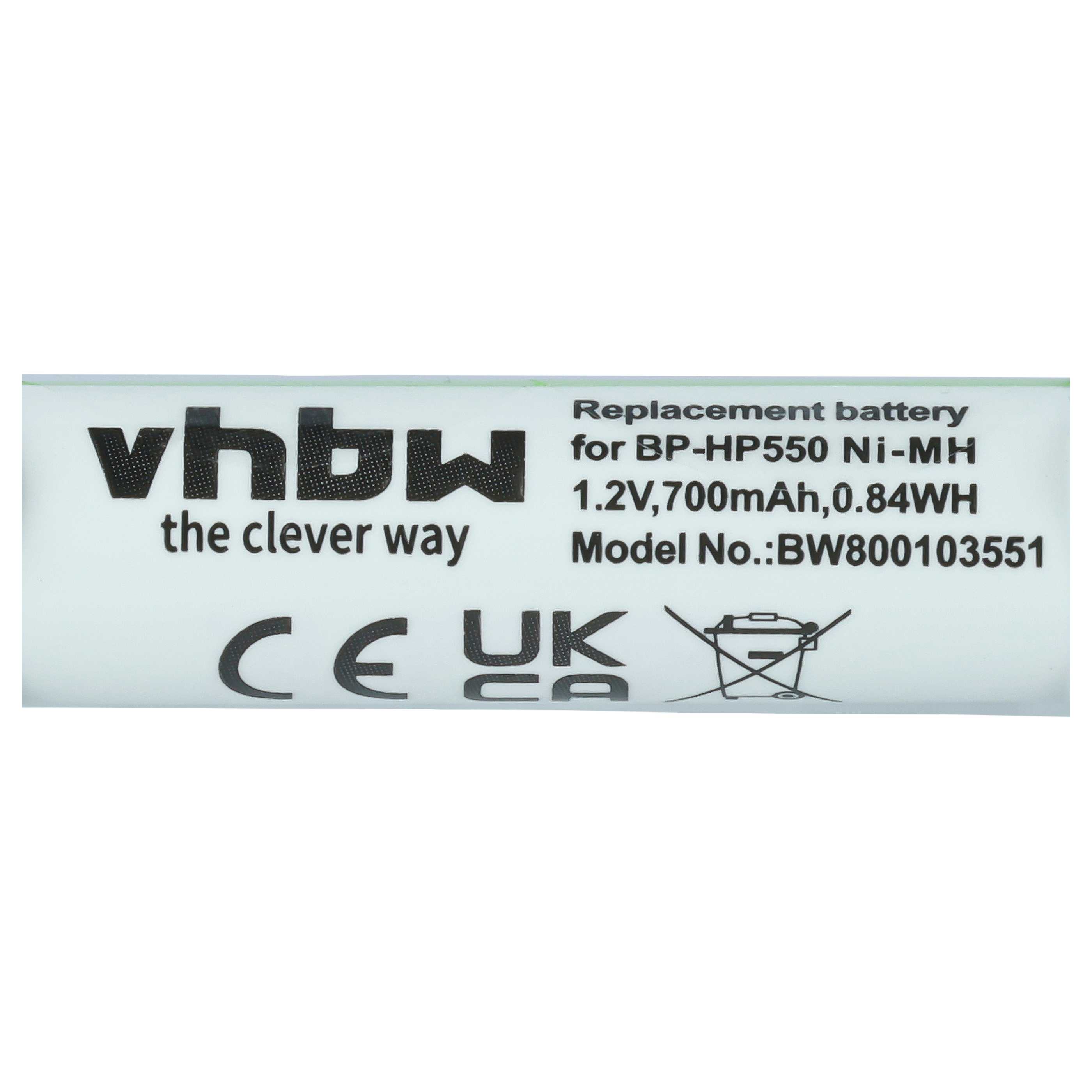 Wireless Headset 2x Battery replaces Sony BP-HP550, 1-756-316-22, 1-756-316-21 - 700 mAh 1.2 V NiMH