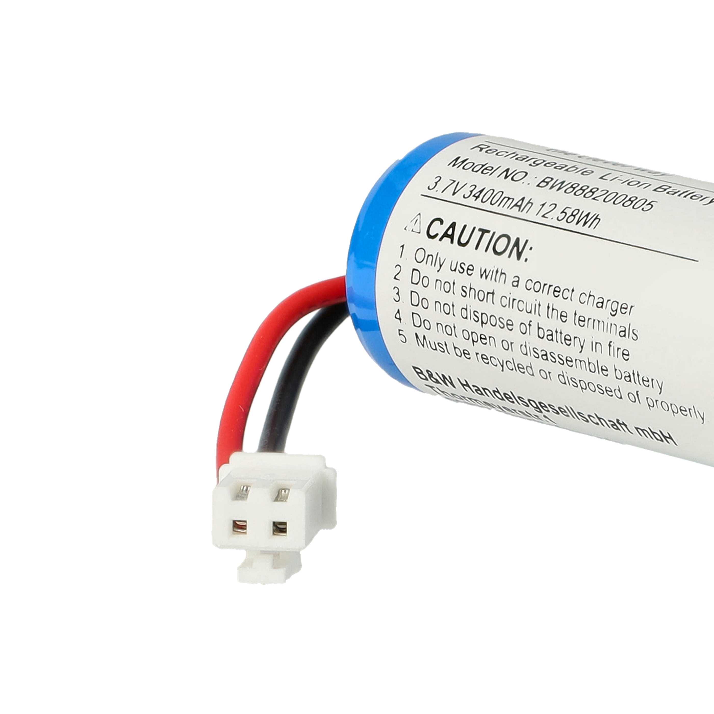 Battery replaces Leifheit BFN18650 1S1P for Leifheit 3400mAh, 3.7V, Li-Ion
