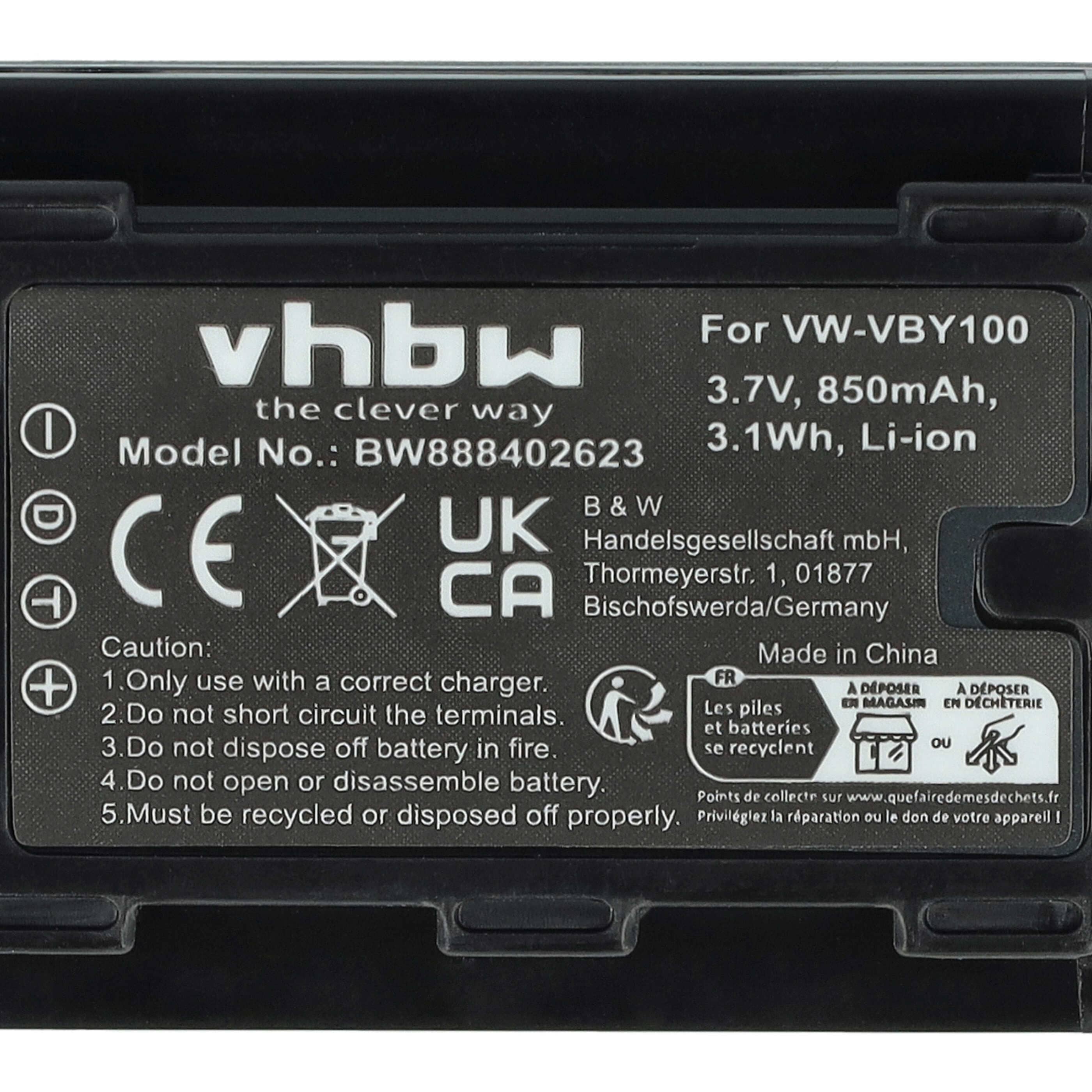 Kamera-Akku als Ersatz für Panasonic VW-VBL090 - 850mAh 3,7V Li-Ion