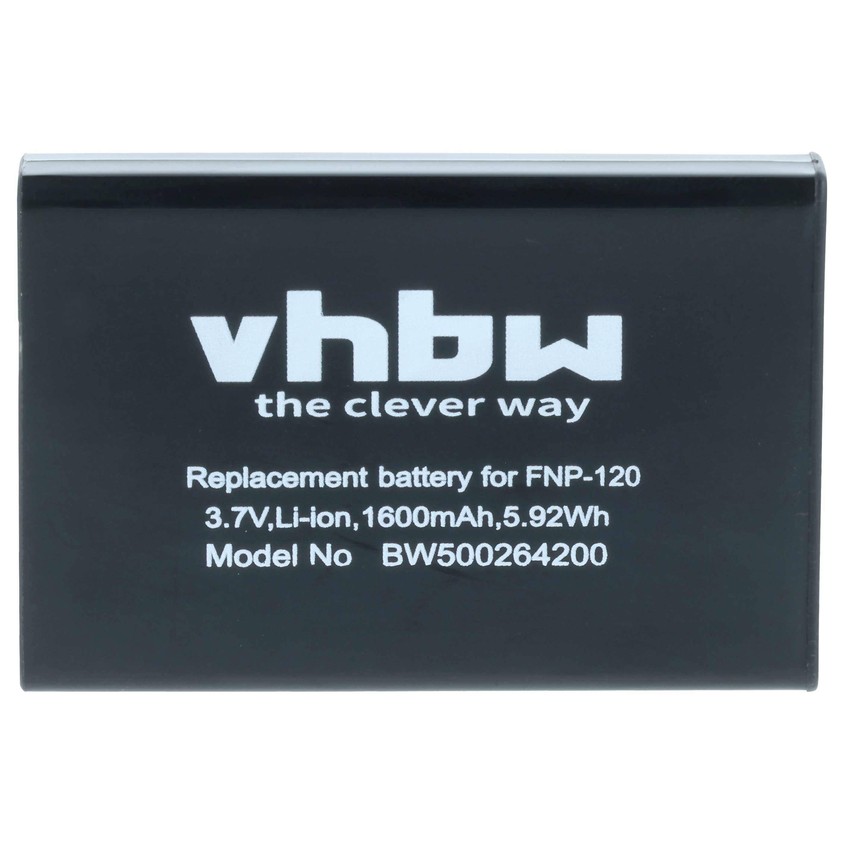 2x Battery replaces Aiptek ZPT-PM18 - 1600mAh, 3.7V, Li-Ion