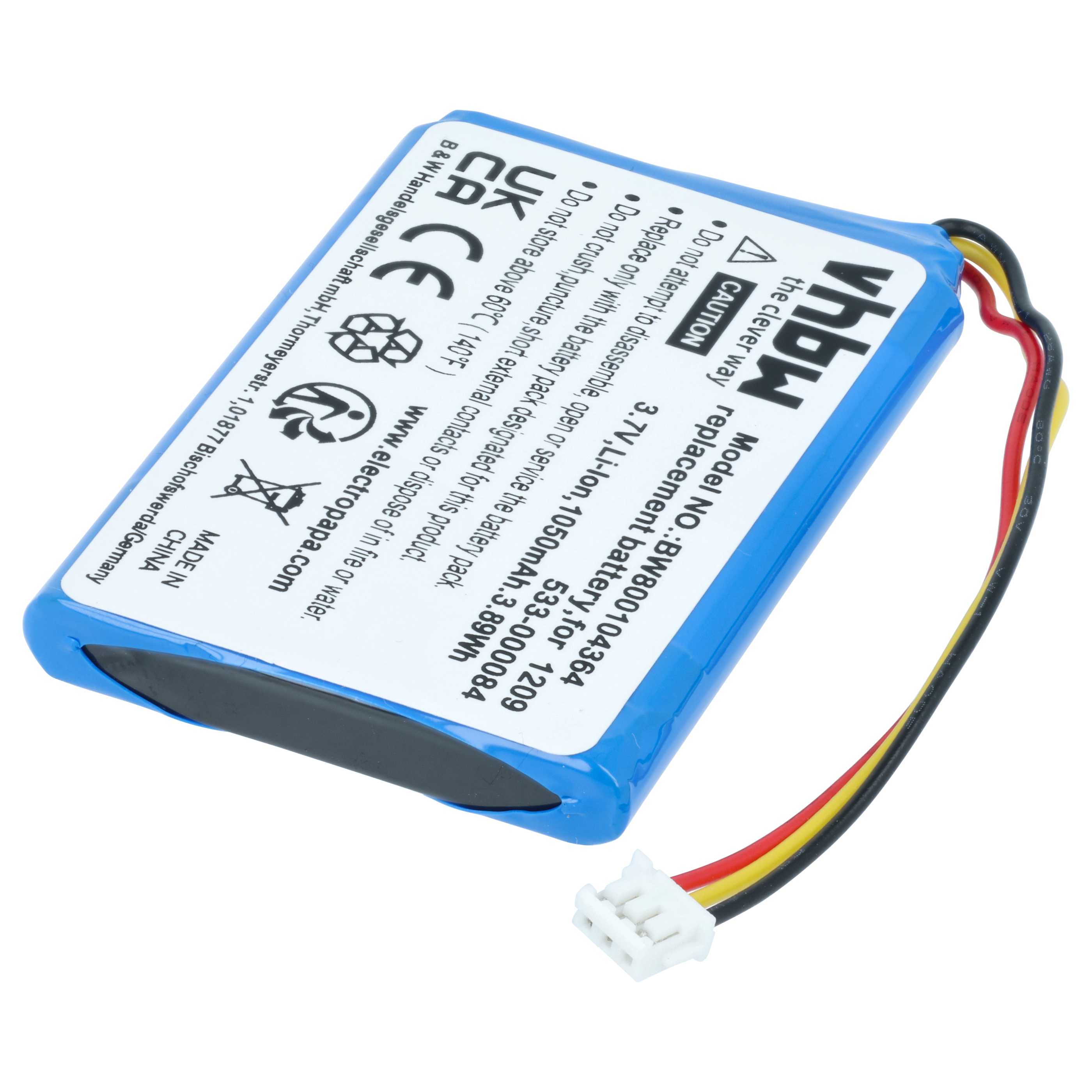 Remote Control Battery replaces Logitech 1209, 533-000084 - 1050 mAh 3.7 V Li-Ion