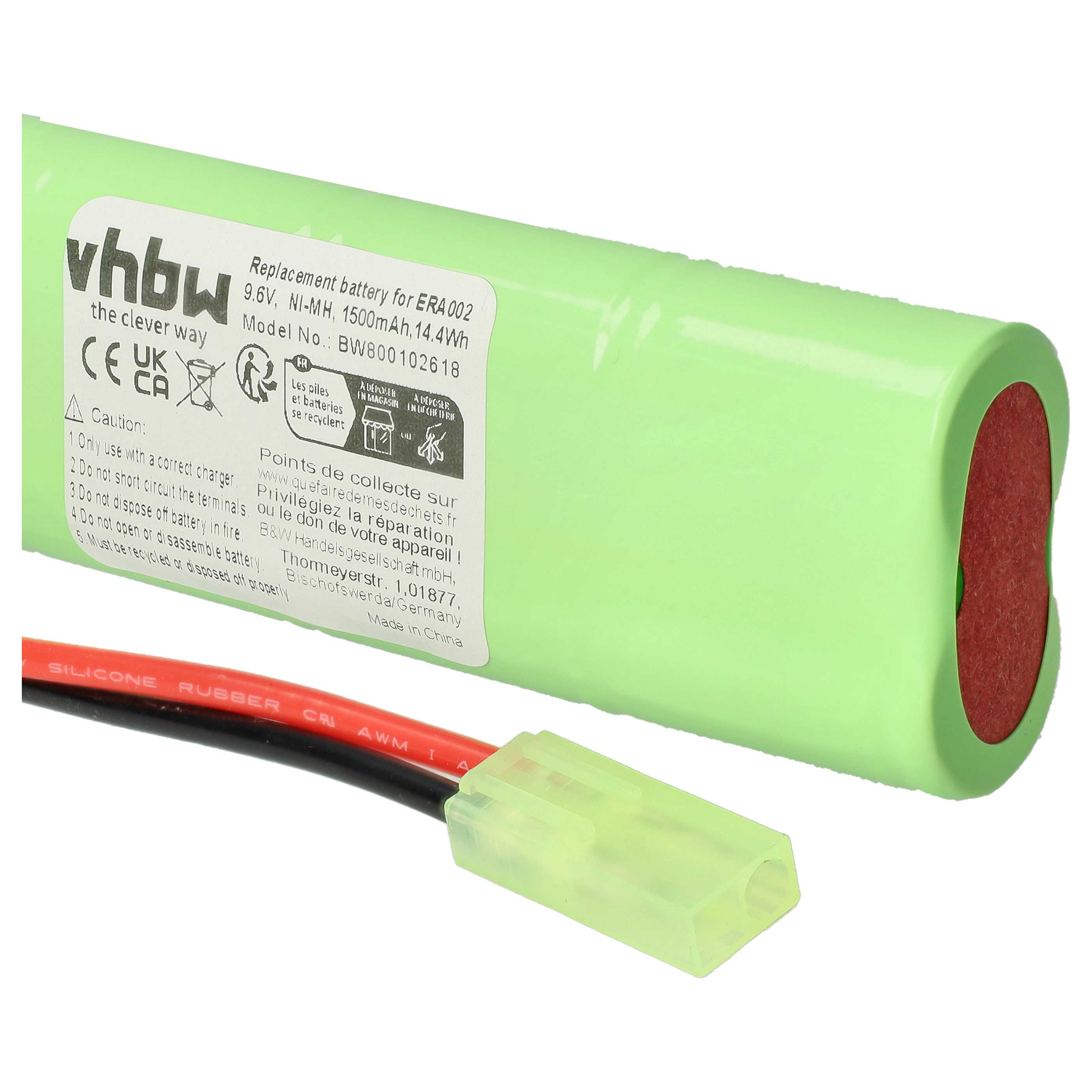 Batería reemplaza Airsoft Guns ERICS13, EROA002, ERA004, ERA002 para pistola airsoft - 1500 mAh 9,6 V NiMH