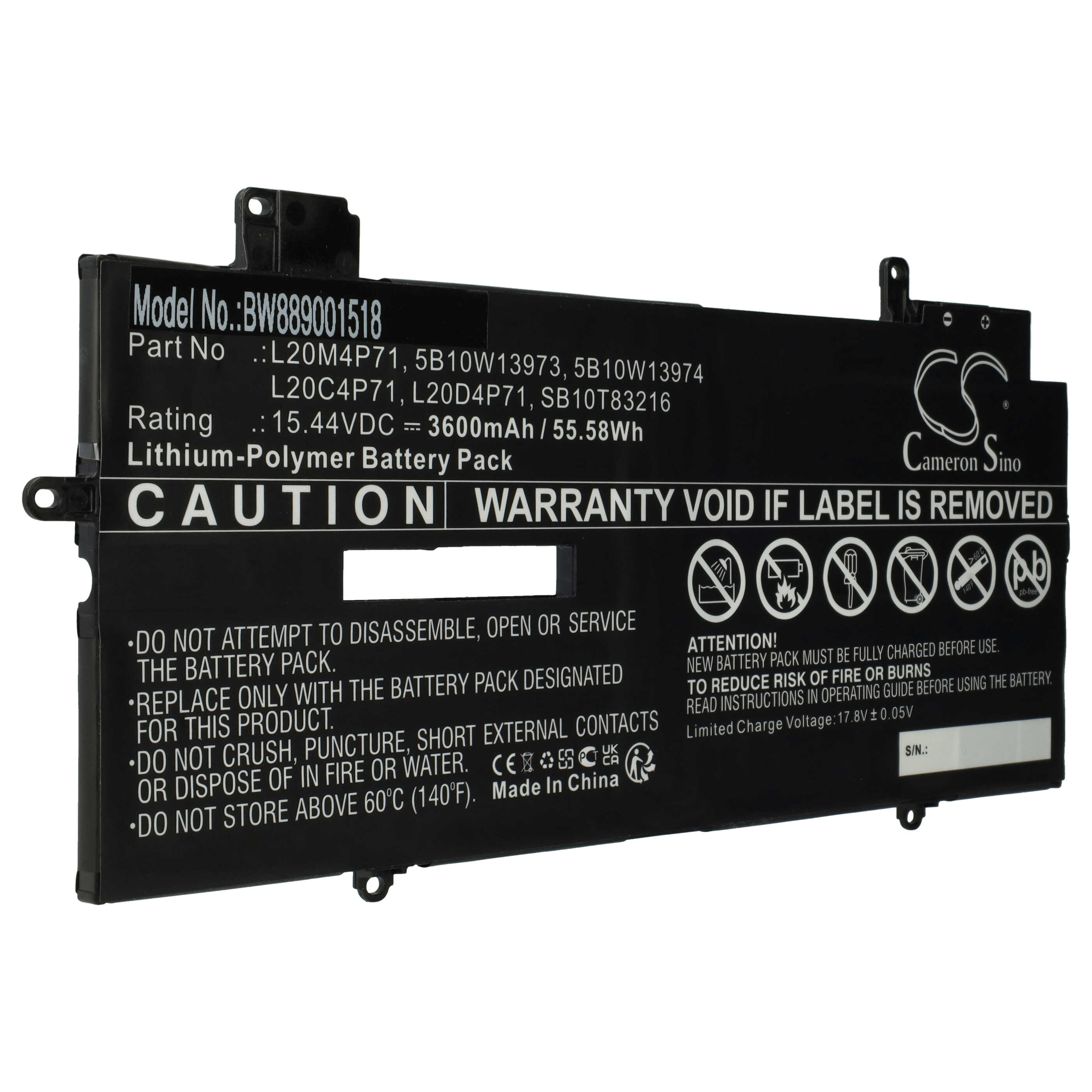 Akumulator do laptopa zamiennik Lenovo 5B10W13974, 5B10W13973, 5B10W13975 - 3600 mAh 15,44 V LiPo, czarny