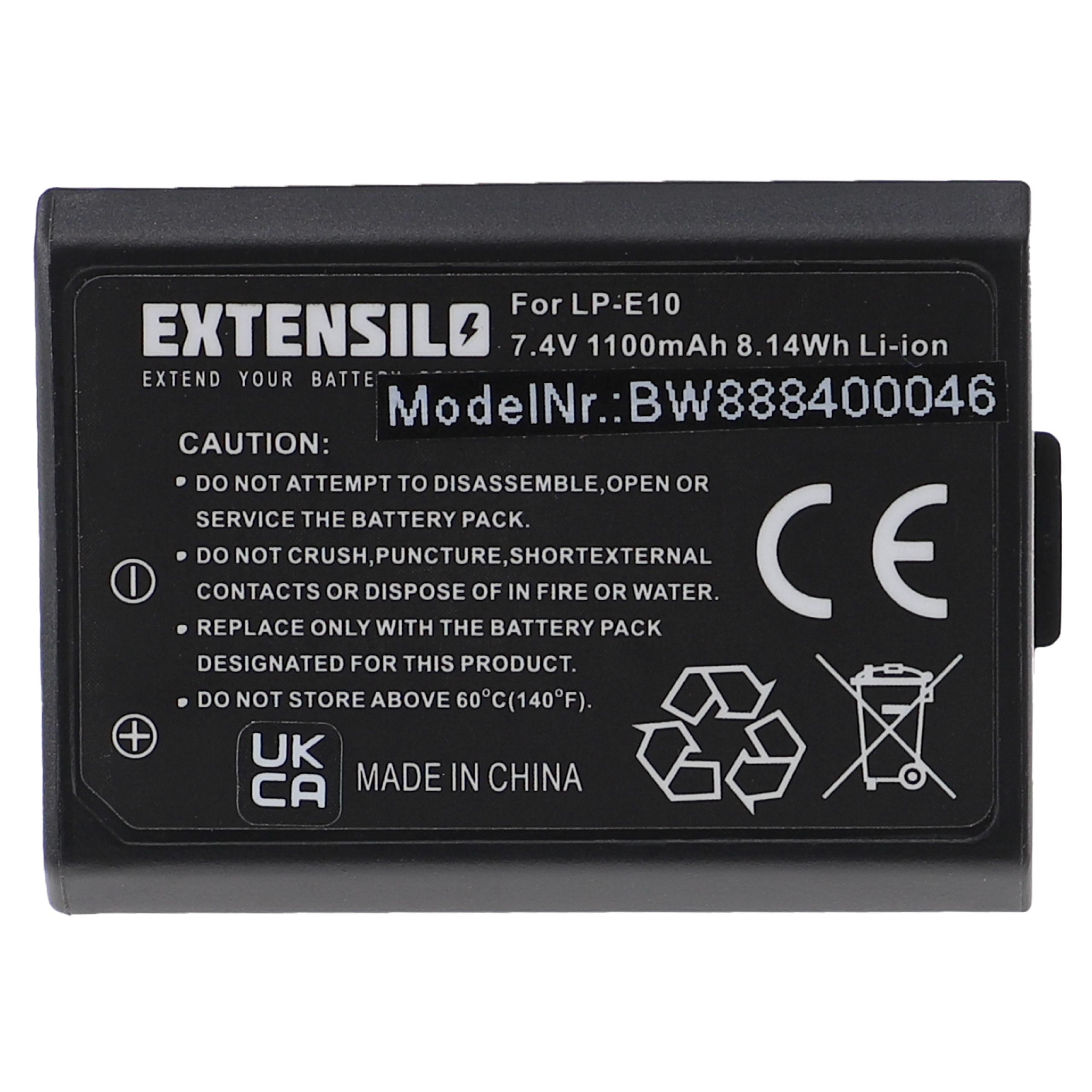 Battery Replacement for Canon LP-E10 - 1100mAh, 7.4V, Li-Ion