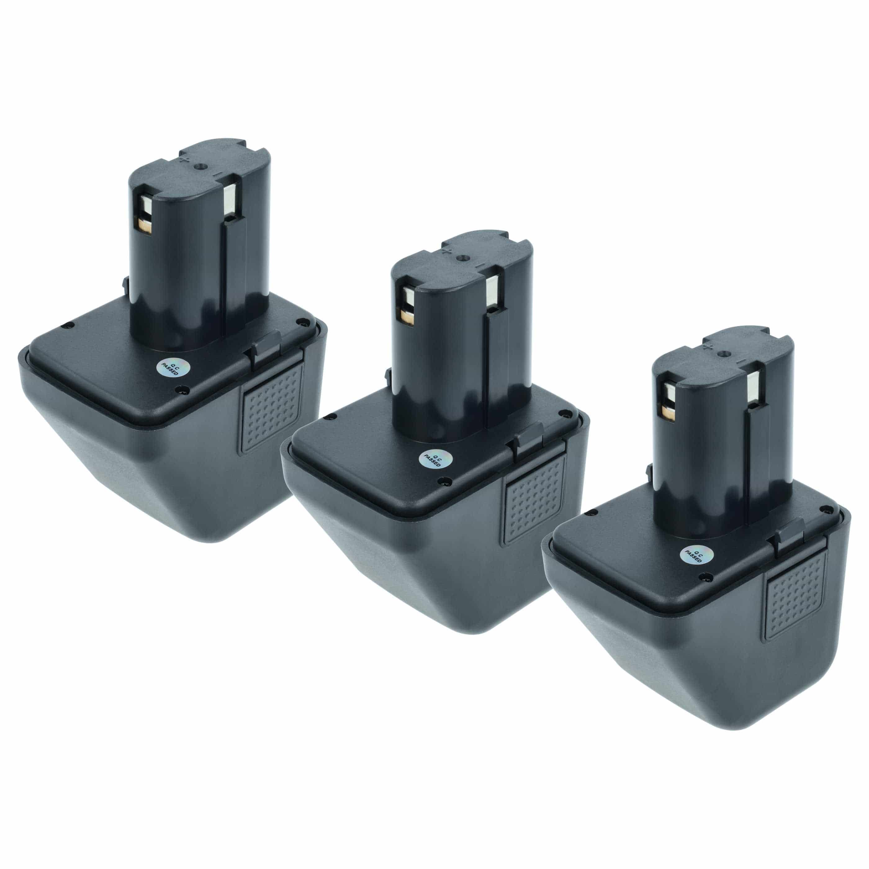 3x Battery replaces Gesipa 70291510061 Blind Rivet Gun - 1500 mAh, 12 V, NiMH