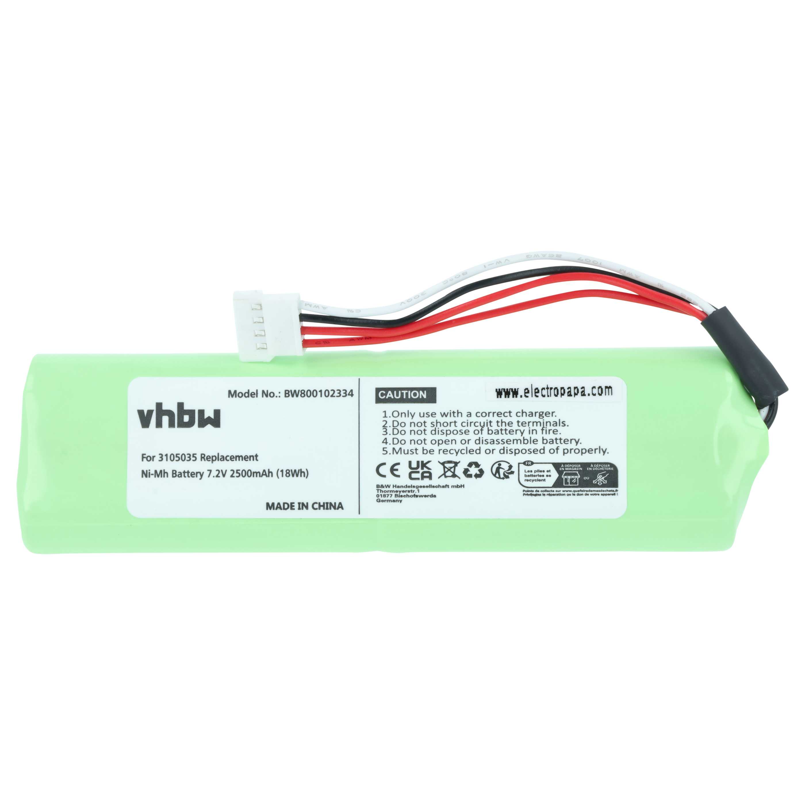 Batterie (2 pcs.) remplace Fluke 3105035, 3524222 outil de mesure Fluke - 2500mAh 7,2V NiMH