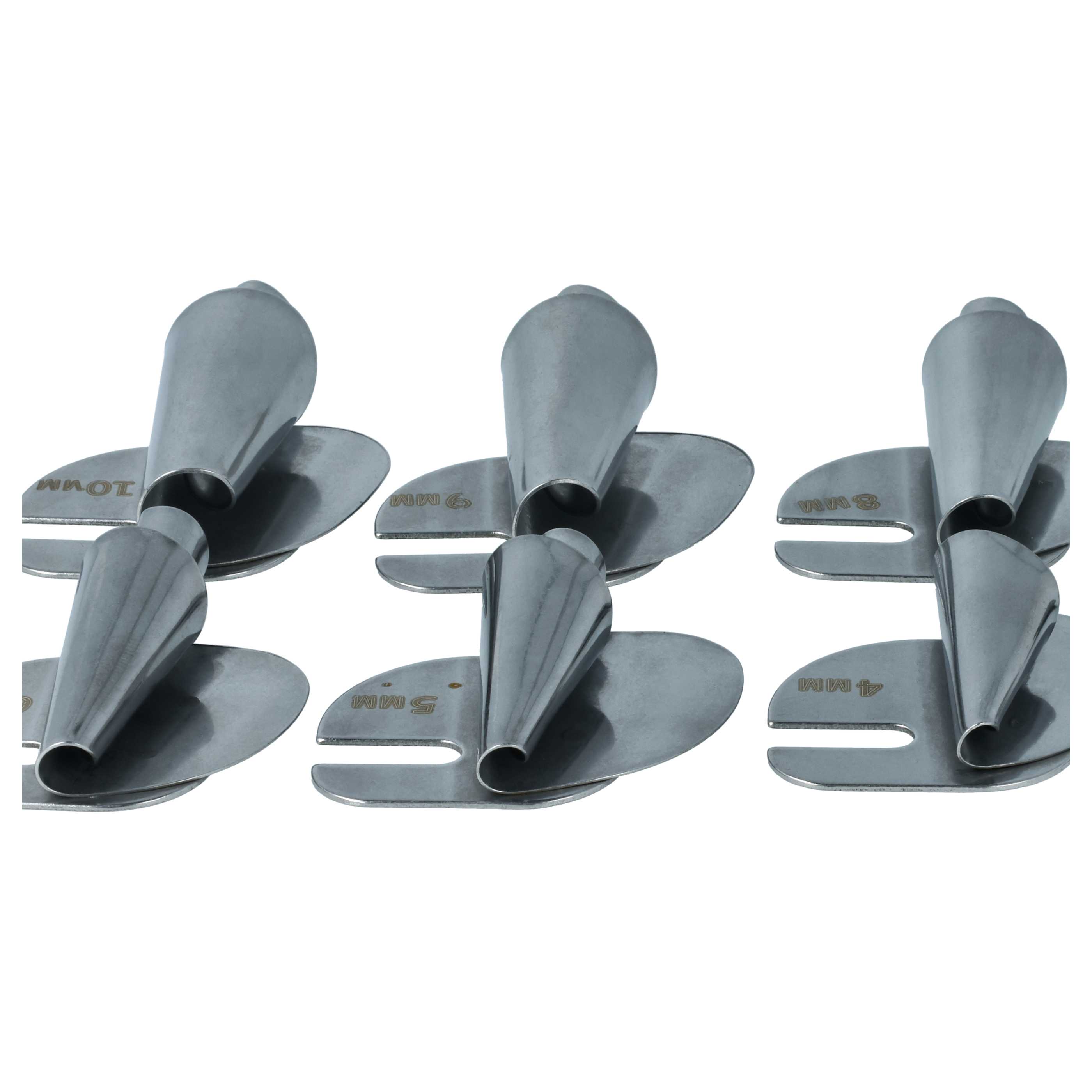 8x Rollsaumfuß passend für Nähmaschinen - In 8 Größen, 3/4/5/6/7/8/9/10 mm, Metall