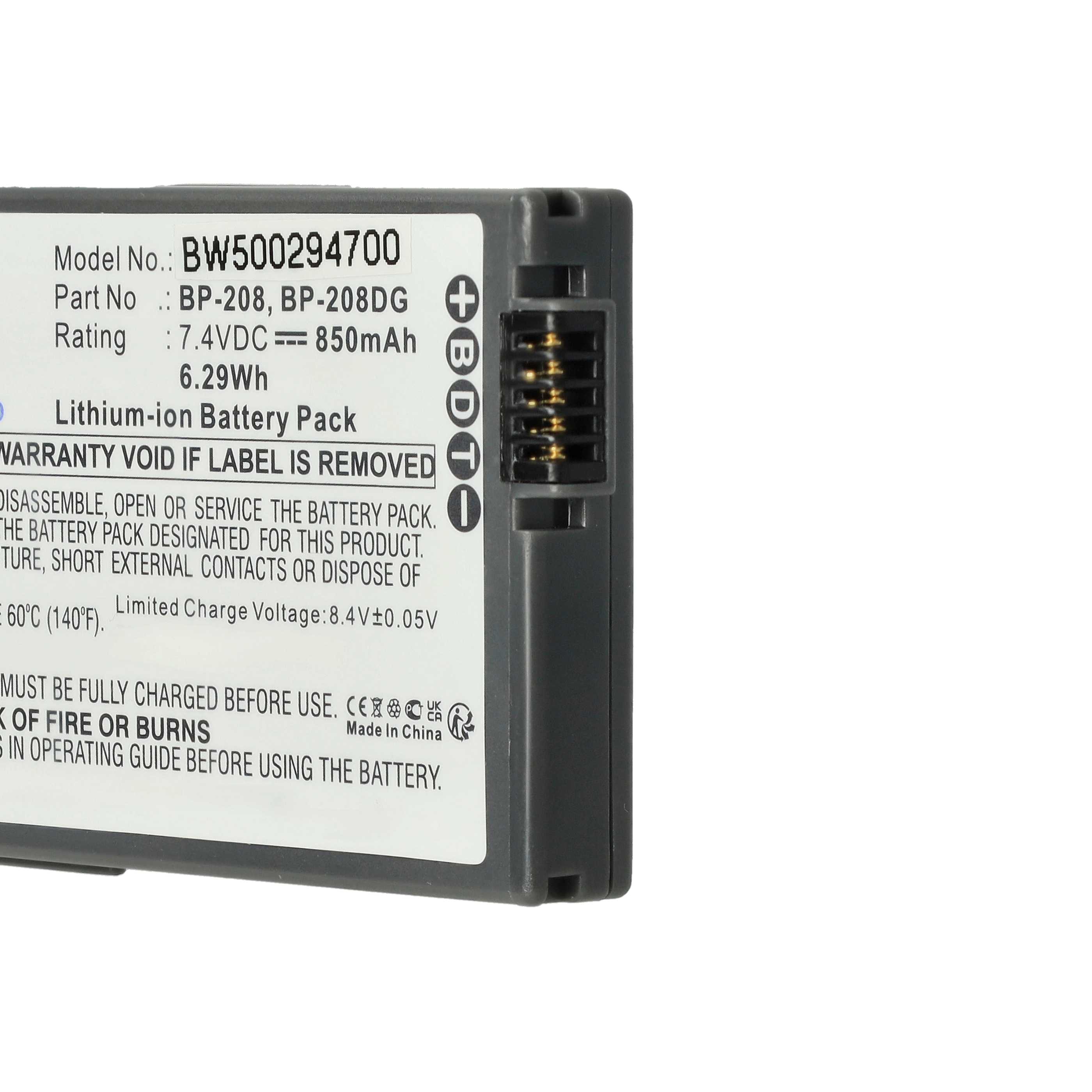 Videocamera 2x Battery replaces Canon BP-308, BP-315, BP-208 - 700 mAh 7.4 V Li-Ion