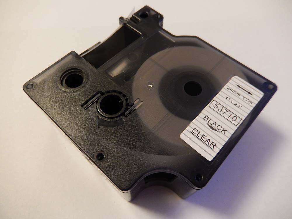 Label Tape as Replacement for Dymo 53710, D1 - 24 mm Black to Transparent