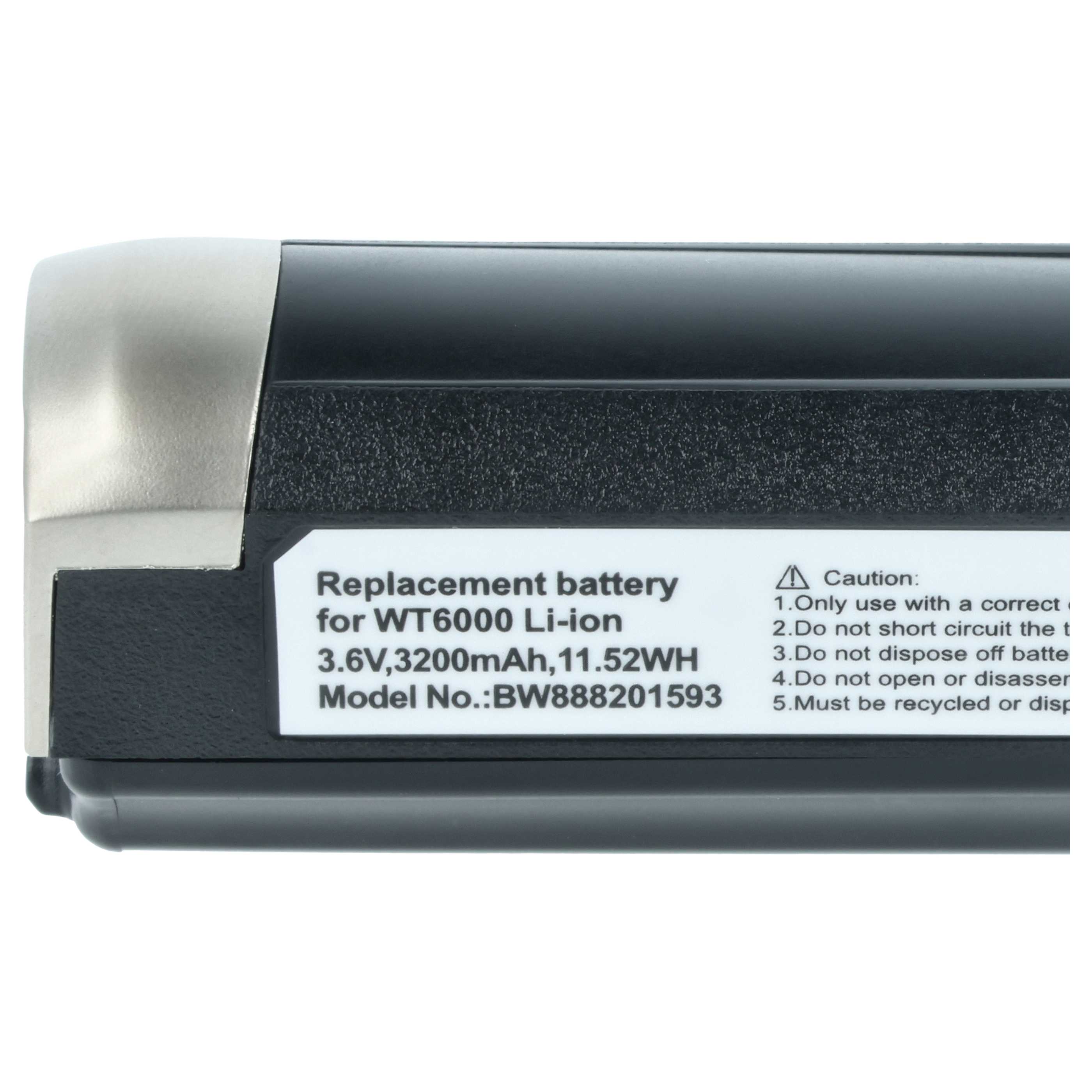 2x Batteria sostituisce Zebra BTRY-NWTRS-50MA-01 per barcode scanner Zebra - 3200mAh 3,6V Li-Ion