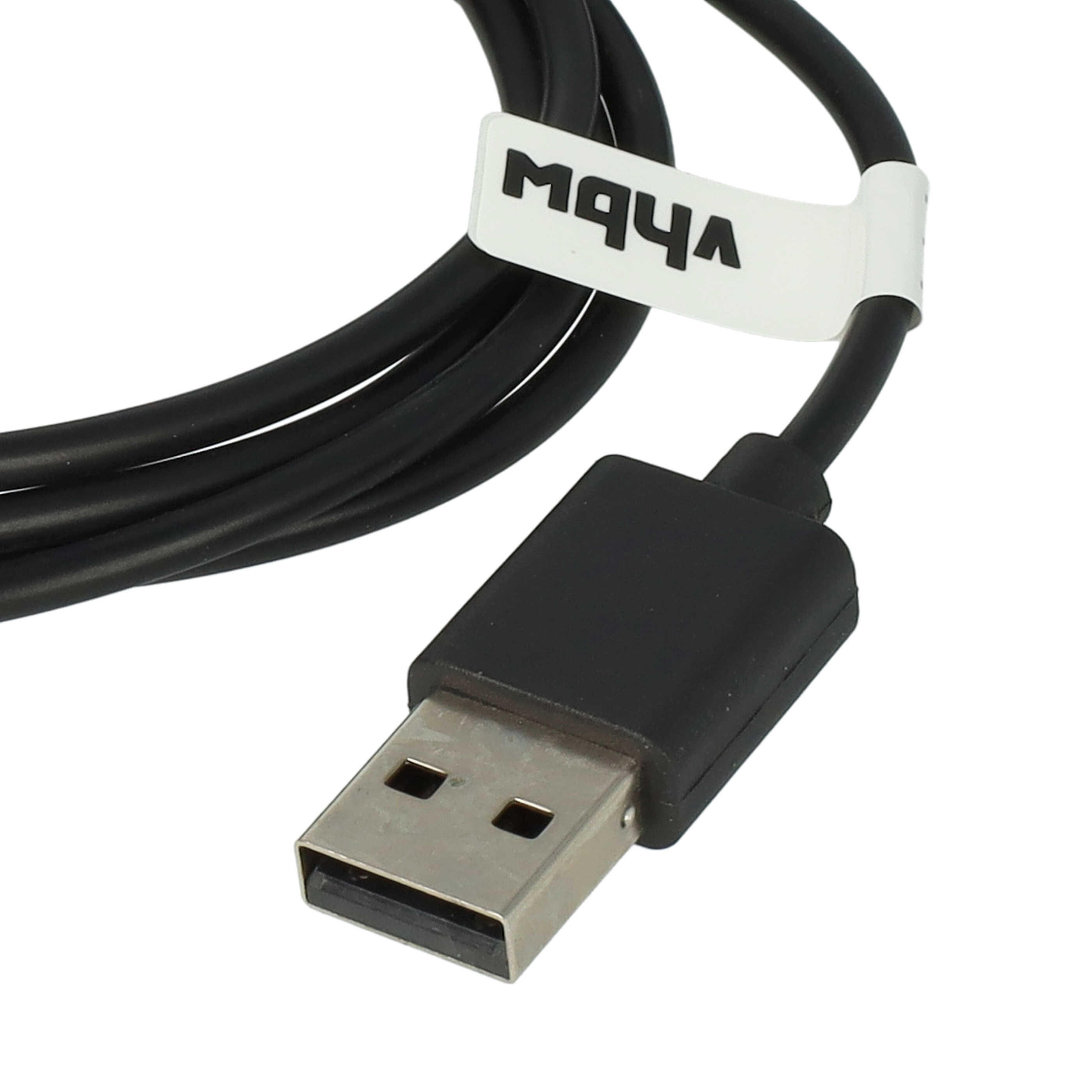 Cable de carga USB para smartwatch Mobvoi TicWatch E3 - negro 100 cm