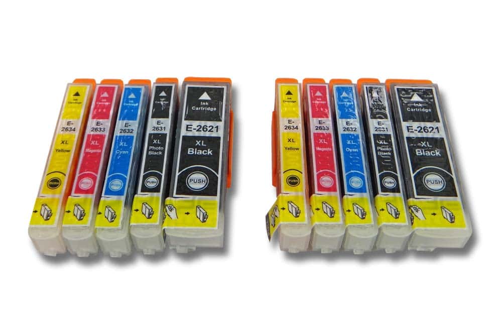 10x Cartouches remplace Epson 26XL, T2621, T2631, T2632, T2633, T2634 pour imprimante