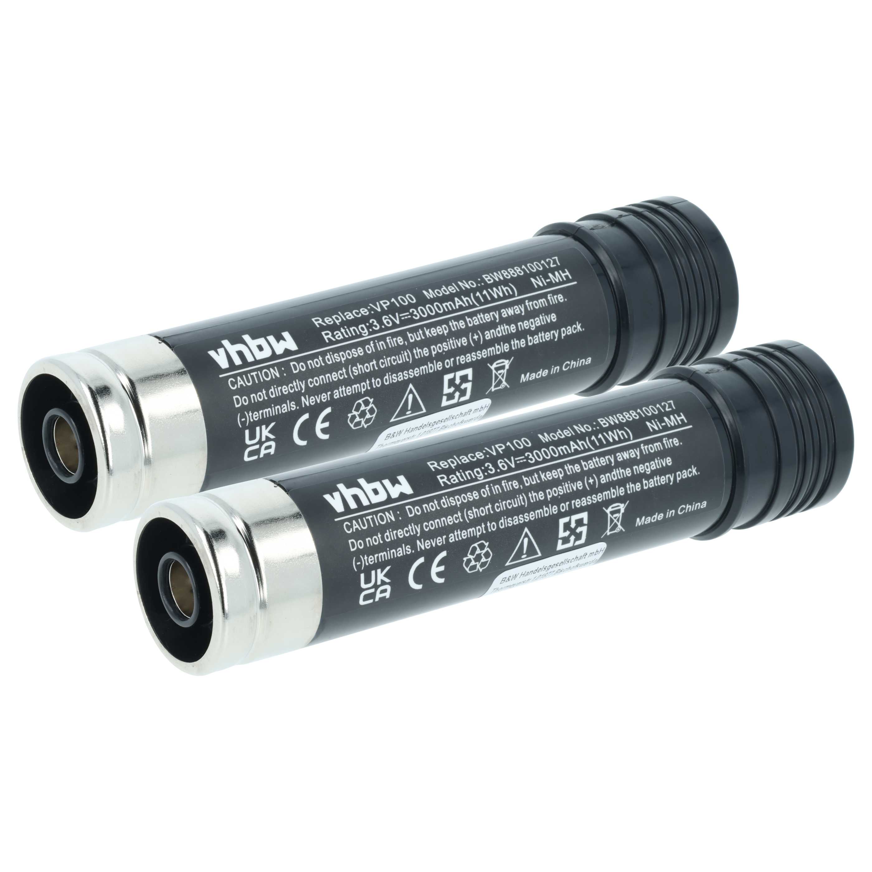 Akku (2x Stück) 3,6V als Ersatz für Black & Decker 383900-004, 151995-02, 383900-03, 1519950-3 - 3000mAh, NiMH