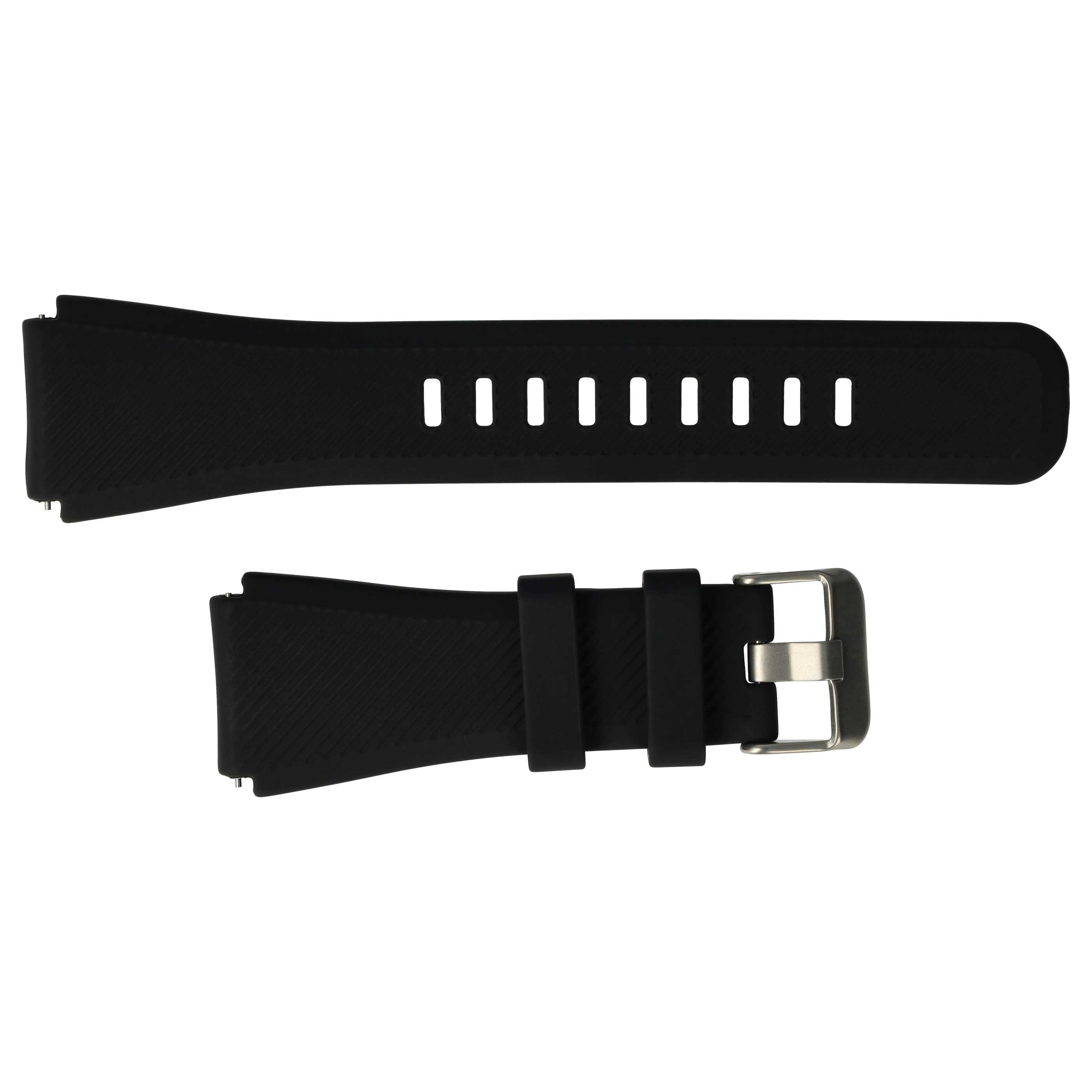 correa para Samsung Gear smartwatch - largo 13cm + 8,3 cm, silicona, negro