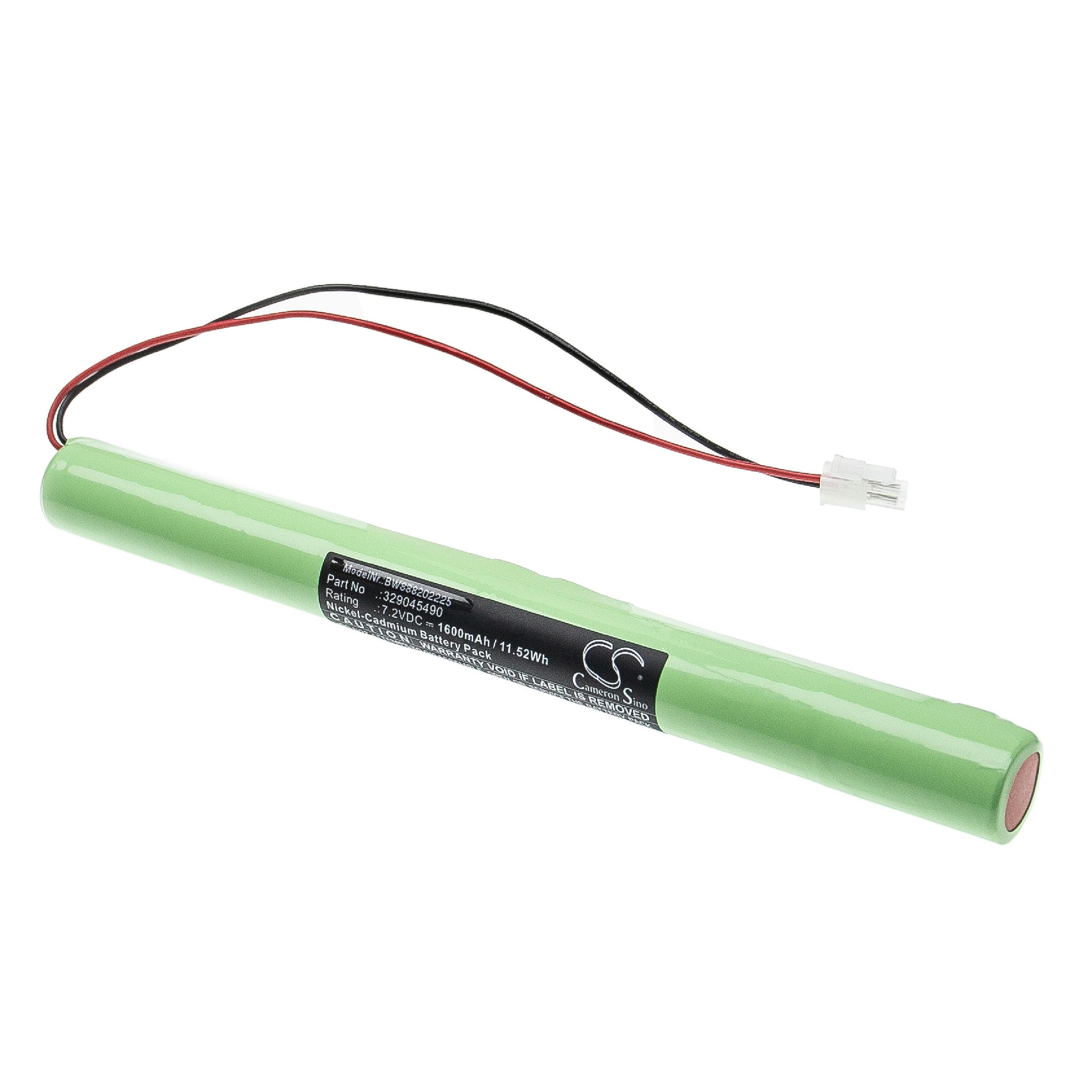 Emergency Light Battery replaces BAES 329045490 - 1600 mAh 7.2 V NiCd