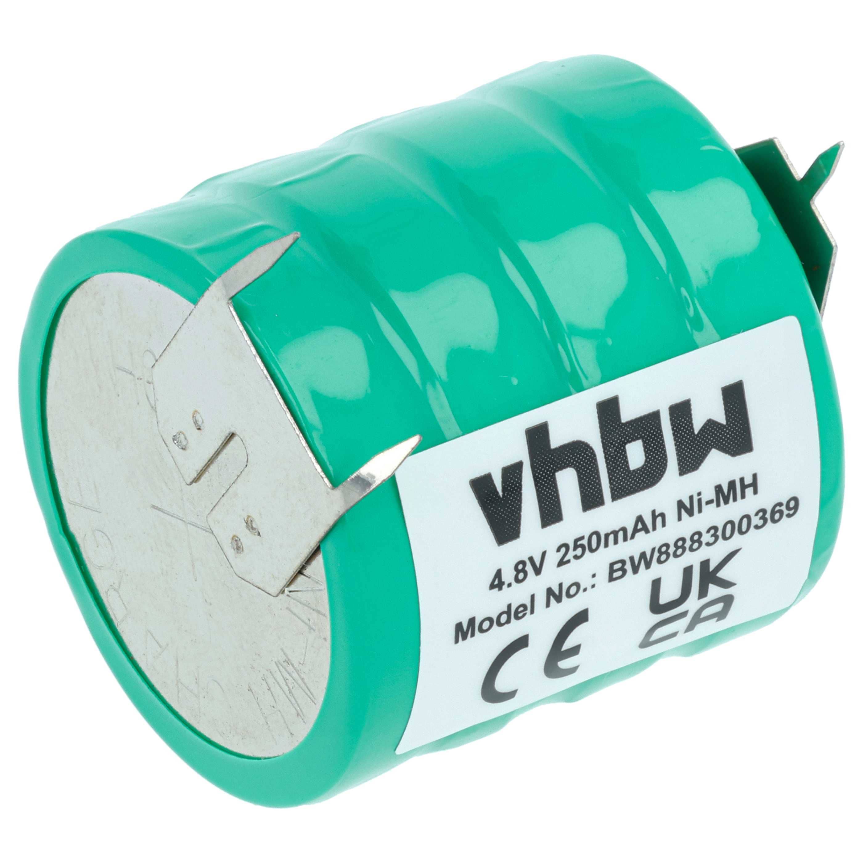 Button Cell Battery Type V250H 3 Pins for Model Building Solar Lamps etc. - 250 mAh 4.8 V NiMH