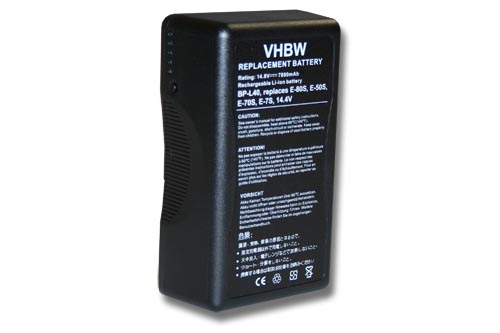 Batería reemplaza Sony BP-150w, BP-150WS, BP-190S, BP-190WS, BP-230W para videocámara - 7800 mAh, 14,4 V