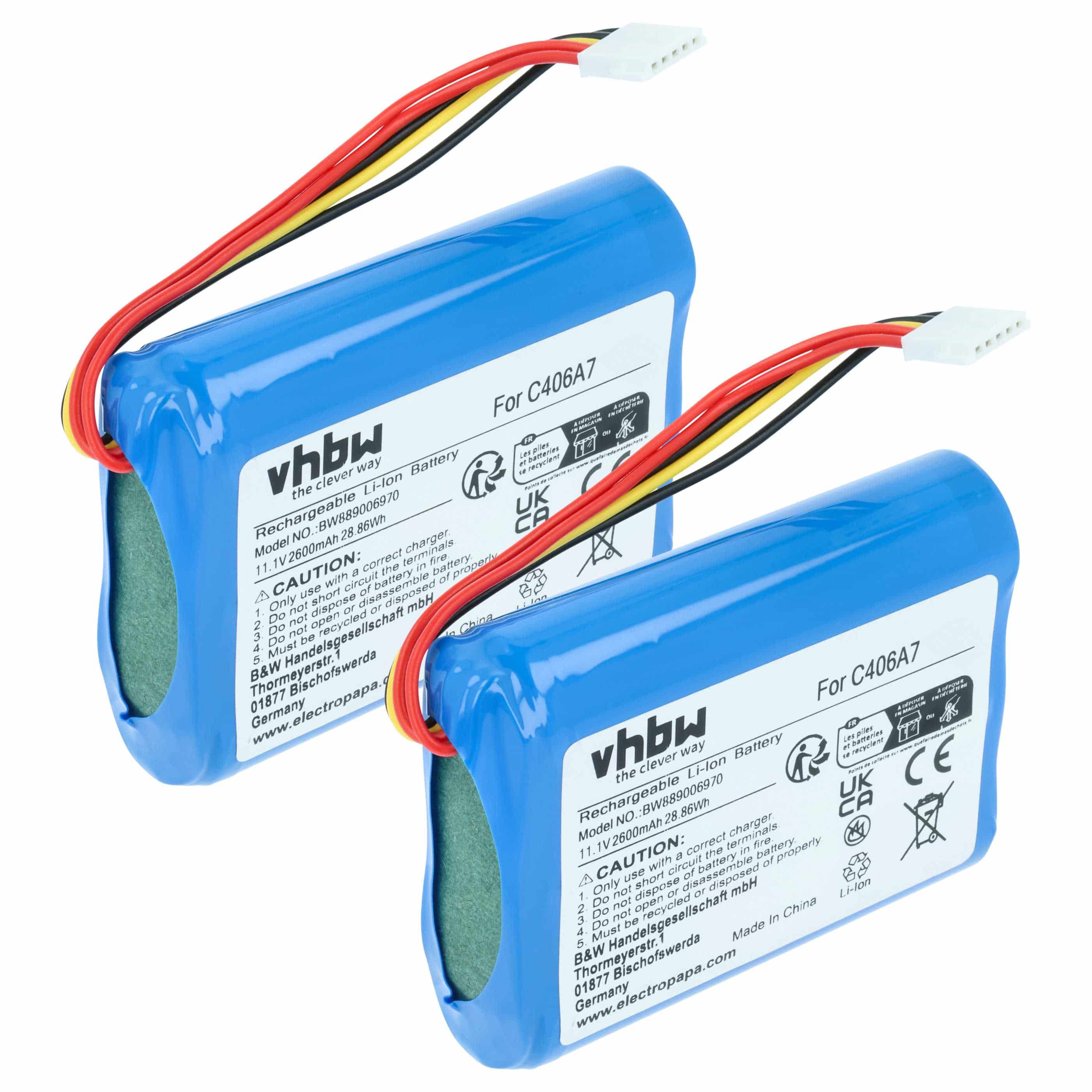 2x Akumulator do głośnika zamiennik Marshall C406A1, C406A7 - Li-Ion 2600mAh