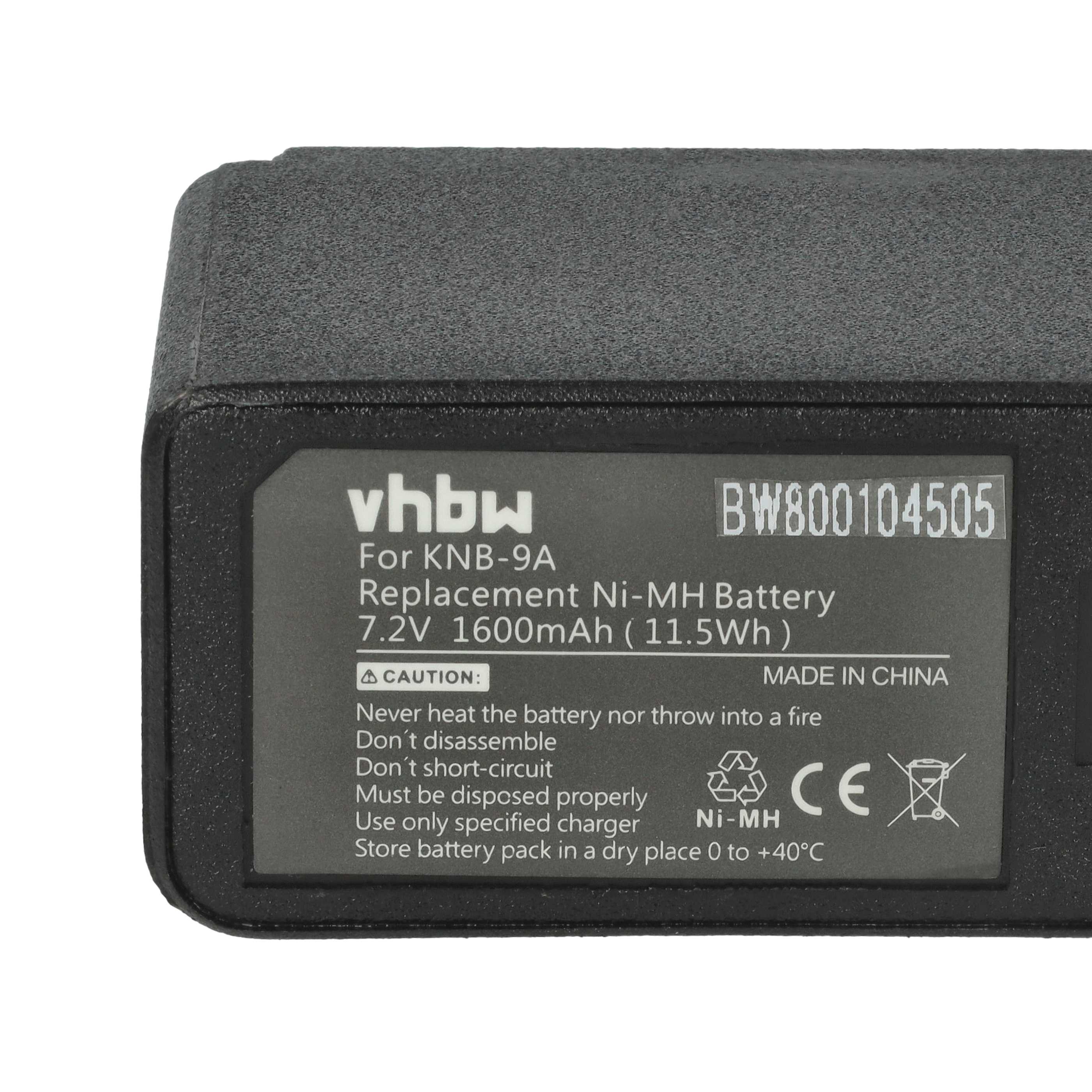 Radio 2x Battery replaces Kenwood KNB-11A, KNB-11N, KNB-11, KNB-18A, KNB-12, KNB-12A - 1600 mAh 7.2 V NiMH