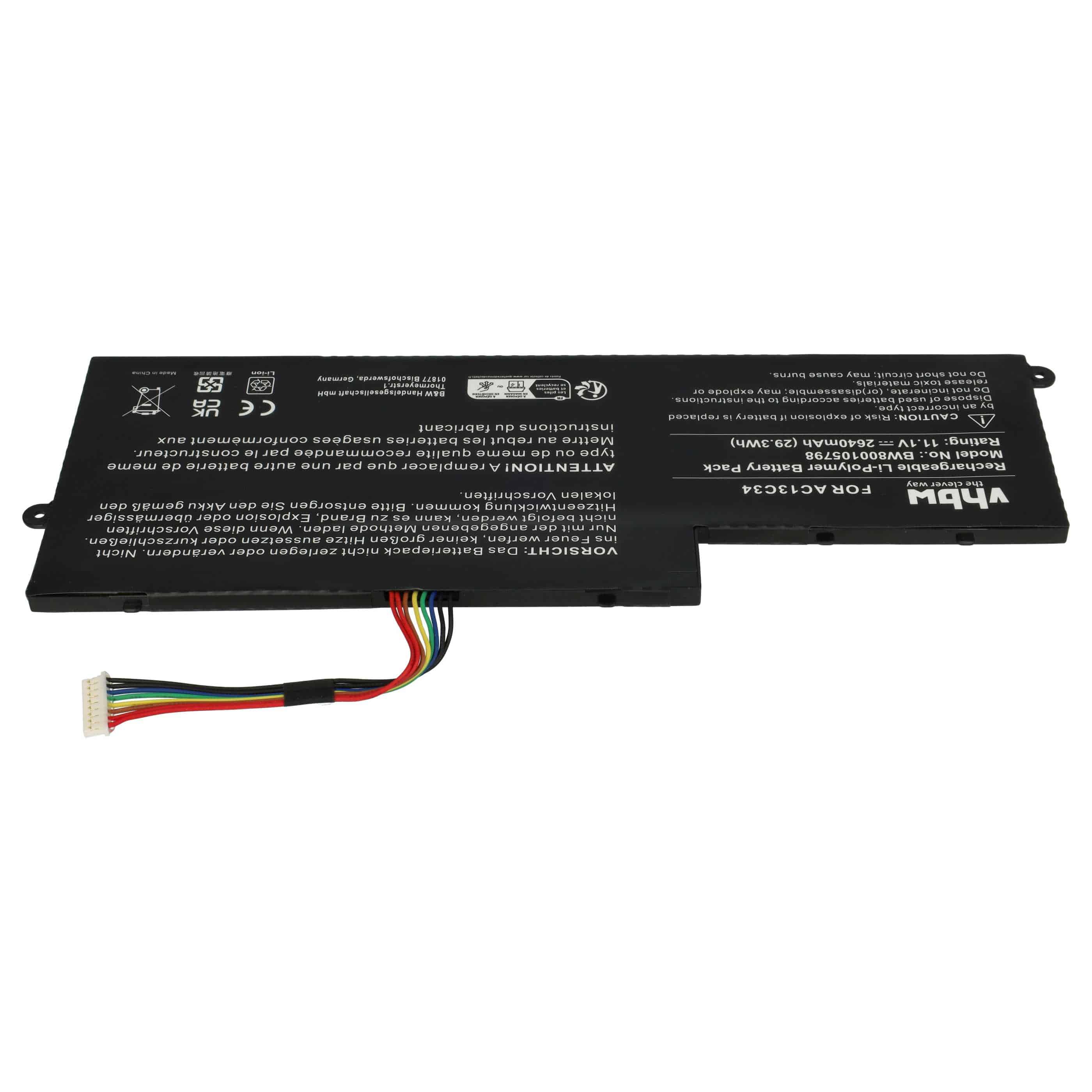 Akumulator do laptopa zamiennik Acer 31CP5/60/80, 3ICP5/60/80 - 2640 mAh 11,4 V LiPo, czarny